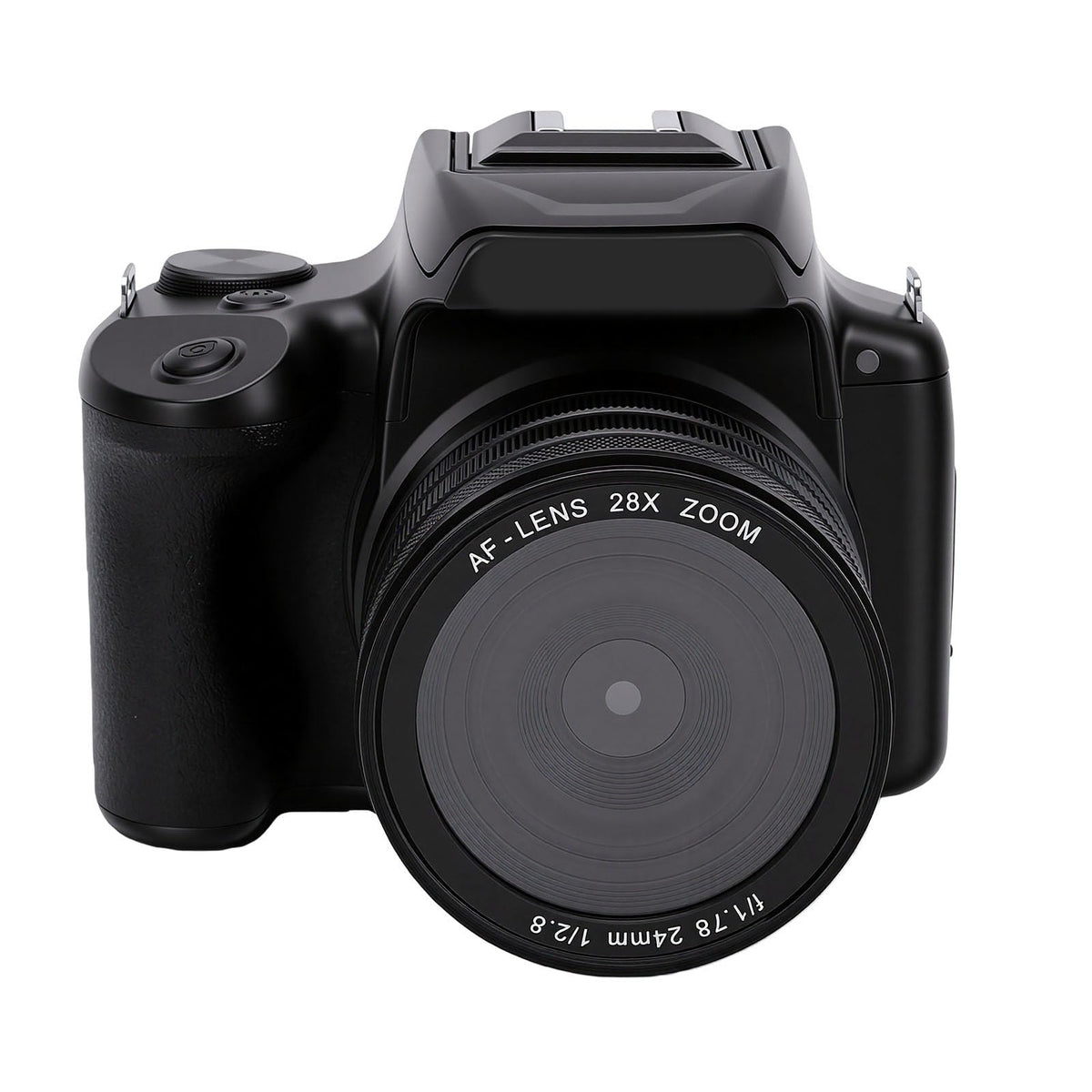 Fockety Cámara réflex Digital, Pantalla 2.8 Pulgadas, cámara Digital 4K con Pantalla abatible 180° y Flash, Enfoque automático, Zoom 28x para Adolescentes Principiantes en fotografía