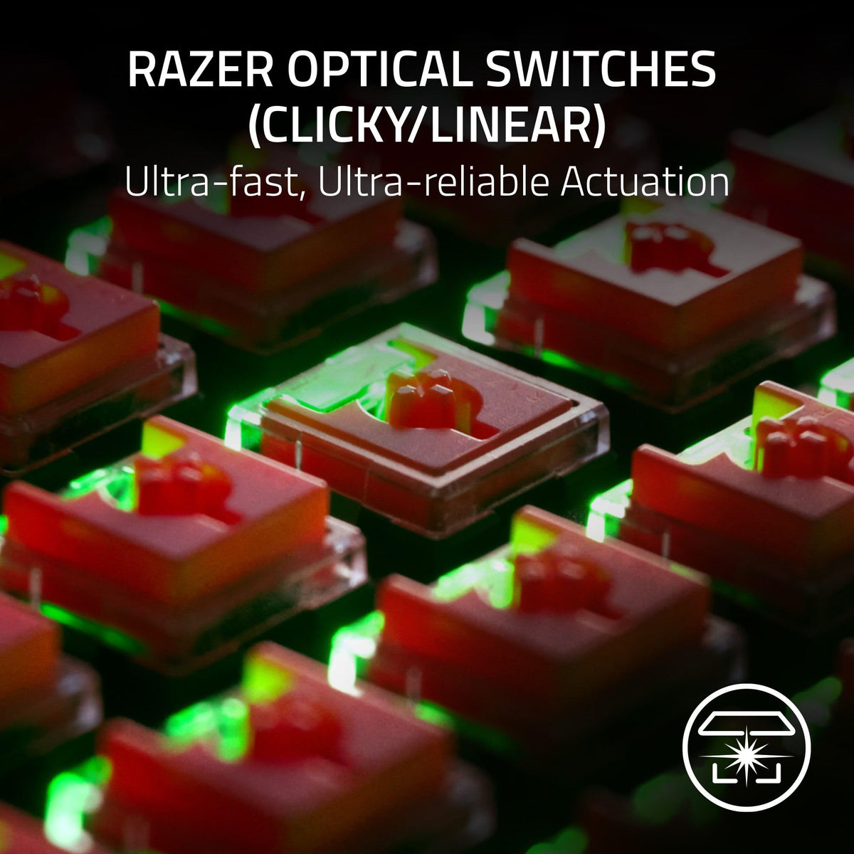 Razer DeathStalker V2 Pro TKL Teclado inalámbrico para juegos: interruptores ópticos de bajo perfil, teclas lineales rojas, HyperSpeed con revestimiento ultra duradero, Chroma RGB (reacondicionado)