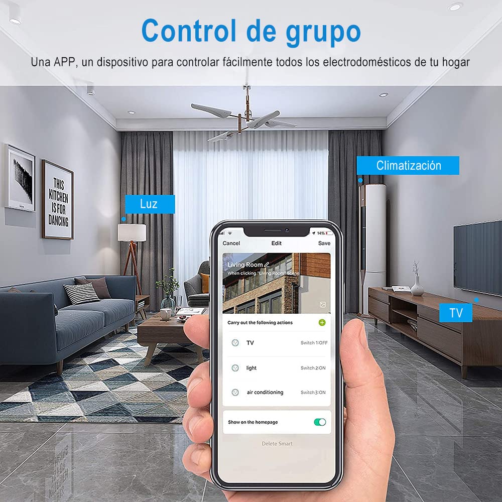 DAHAN Enchufe Inteligente WiFi, Mini Smart Plug para El Hogar, Smart Outlet Compatible con Alexa, Google Home, IFTTT, Control Remoto via APP los Dispositivos, con Función de Sincronización(4)