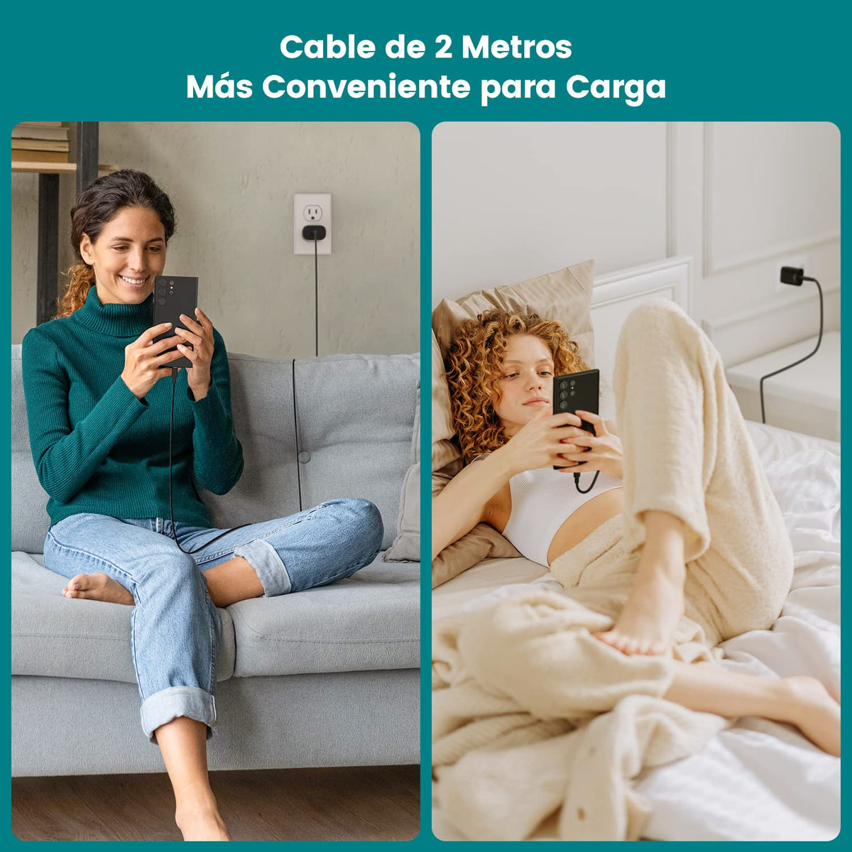 25W Cargador Tipo C con Cable C-C 2M Cargador USB C Carga Rápida de Pared Compatible con Samsung Galaxy S24/S24 Ultra/S24+/S23/S23 Ultra/S23+/S22/S22 Ultra/S22+/S21/S21+/S21 Ultra/S20/S20