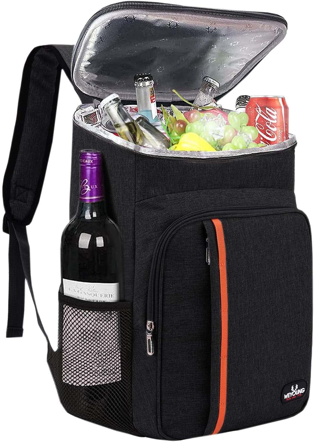 NEWKIBOU Hielera Portatil, Mochila térmica aislada,Hielera Portatil Impermeable y a Prueba de Fugas,Bolsa Térmica Porta Alimentos Mochila Genial para el Playa, Almuerzo, Picnics, Senderismo (Negro)