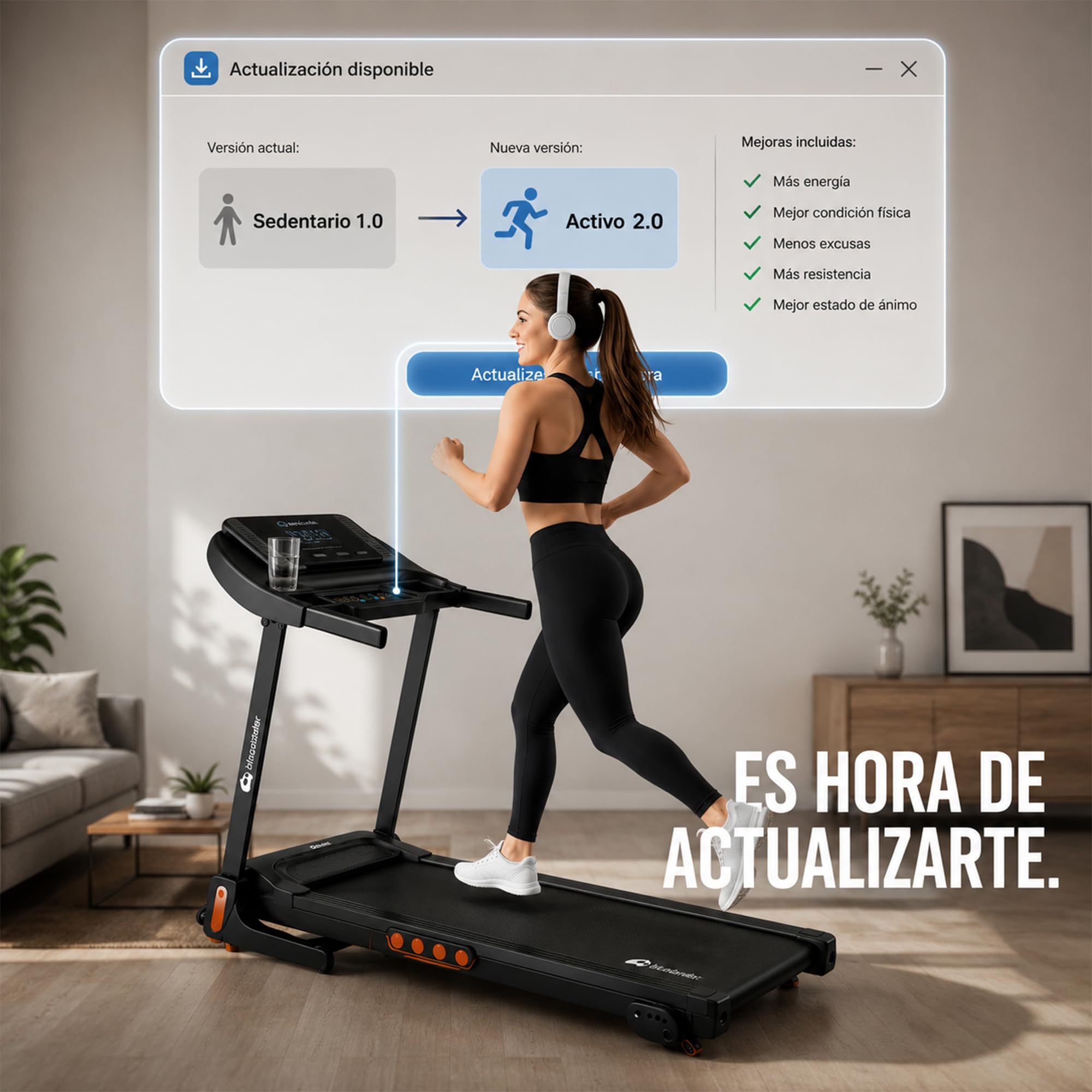 Bluelander Caminadora Electrica 2.0 HP, Caminadora Electrica Portatil, 4 Niveles de Inclinación, 12 Modos Automáticos, Incluye Bocinas y Pantalla, Velocidad de 1 a 14 Km/h, Capacidad de Soporte 110 Kg
