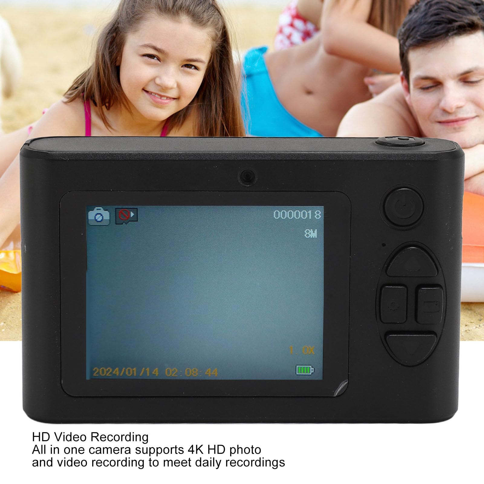 TengXiCLP Cámara Digital 4K de 48 MP, cámara réflex Micro compacta y portátil con Zoom Digital 16x y Enfoque automático, Pantalla TFT de 2,4 Pulgadas para fotografía de Viaje y vlogging (Negra)