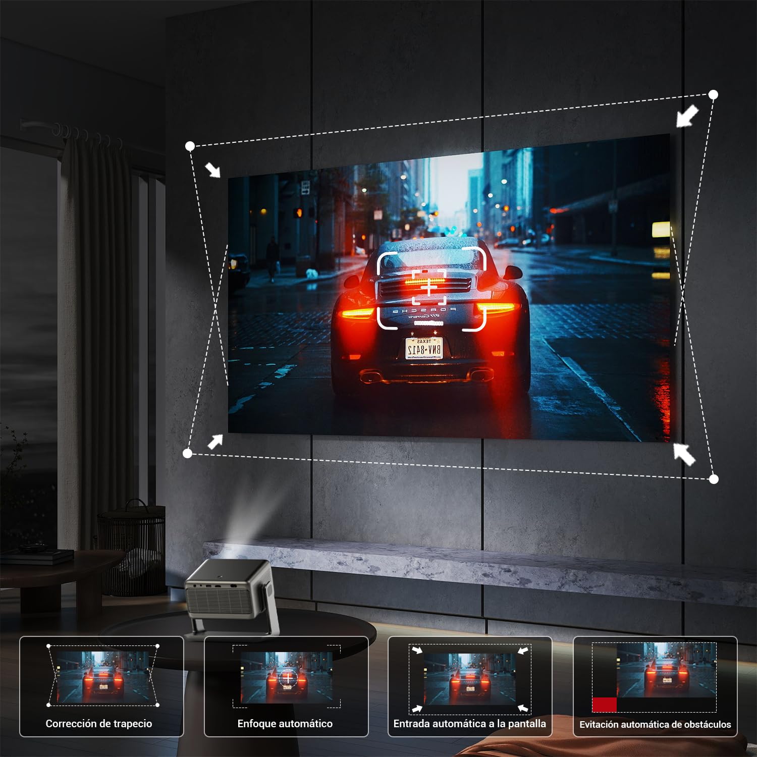 VEGOOS Licencia Netflix Proyector Portatil, Proyectores Inteligente 1080P