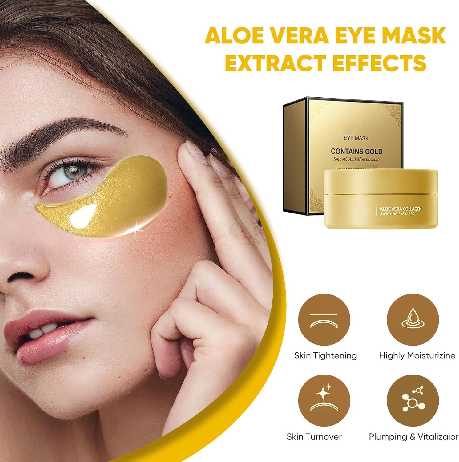 Parches para Ojos Máscaras de Ojos de Oro 24K - 32 Pares