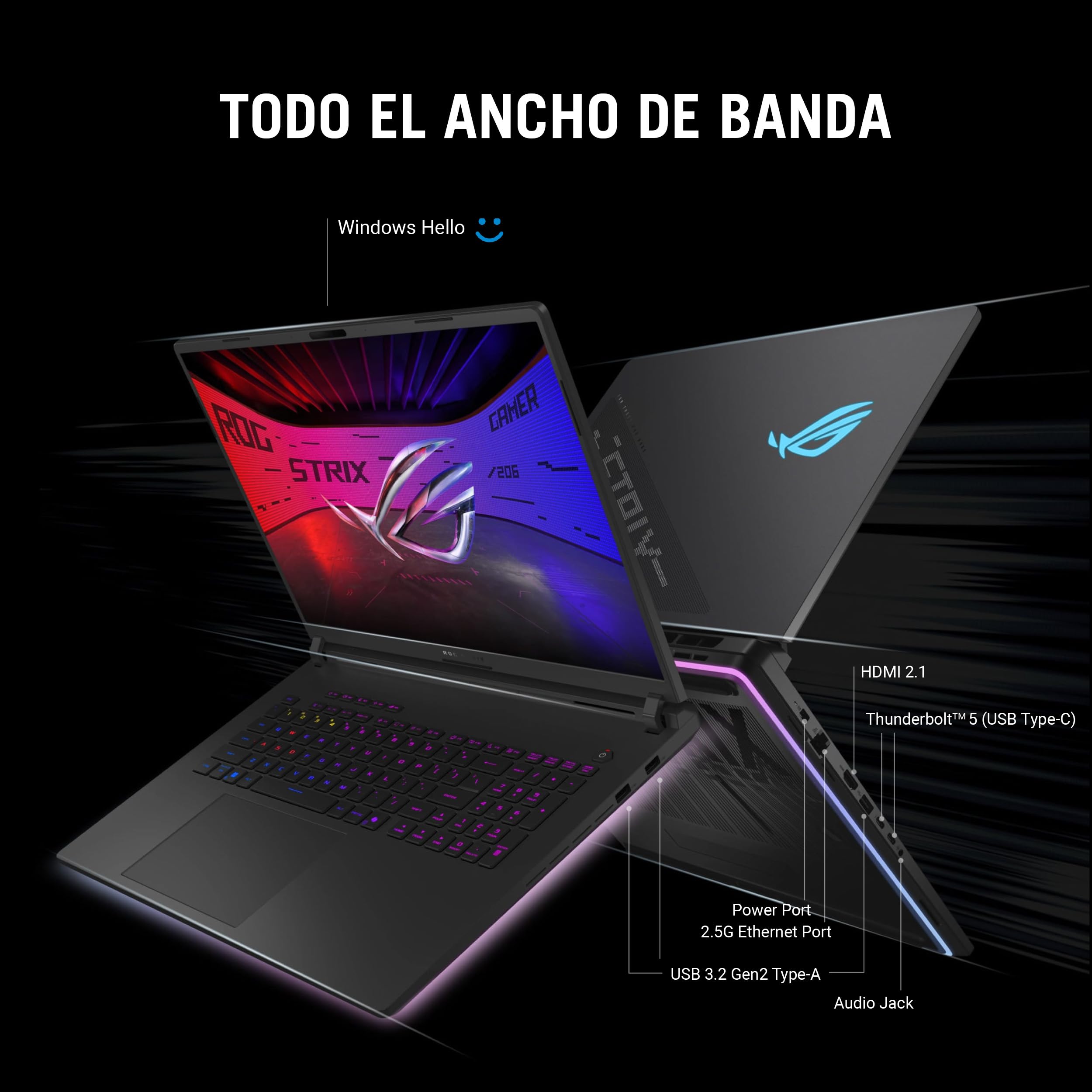 ASUS ROG Strix Scar 18/ NVIDIA RTX 5090/ Intel Core Ultra 9/ NPU para IA/ 64GB - 2TB + Mochila ROG y Mouse ROG/Teclado en Español (Garantia y Servicio en México con la Marca)