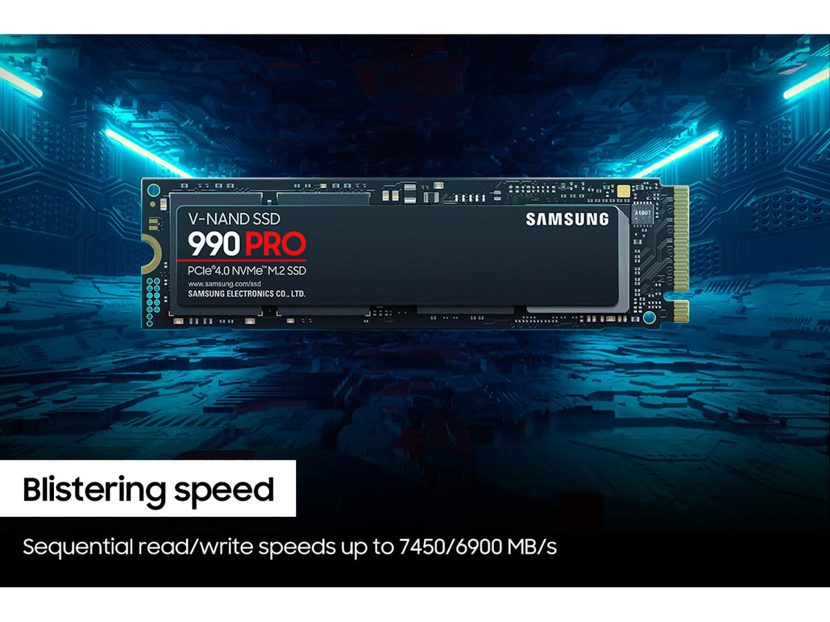 Samsung Serie 990 Pro - 2TB PCIe Gen4. X4 NVMe 2.0c - SSD Interno M.2 (MZ-V9P2T0B/AM)