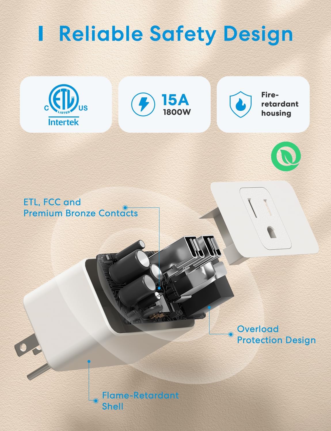 Meross Smart Plug Mini, 16A y WiFi fiable, compatible con Apple HomeKit, Siri, Alexa, Echo, Google Home, Nest Hub y SmartThings, Control de aplicaciones, Temporizador, no necesita concentrador