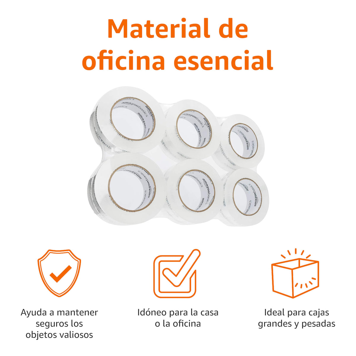 Amazon Basics Packing Tape, Designed for Moving, Storage and Packing, Shipping and Mailing, 1.88-Inch Wide x 109 Yards, Crystal Clear, 6-Pack