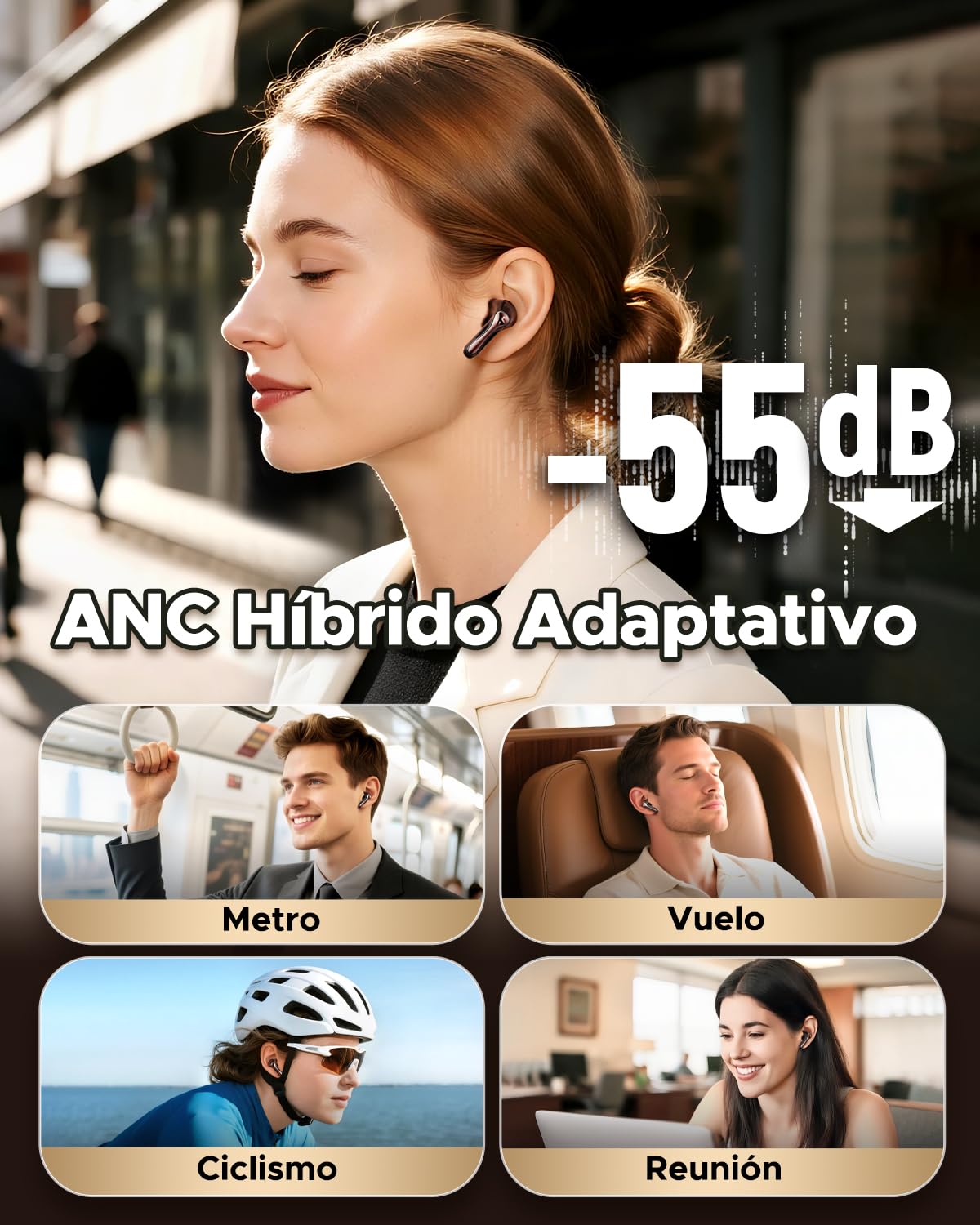 SoundPEATS Air5 Pro Audífonos In-Ear ANC 55dB Snapdragon Sound Hi-Res LDAC