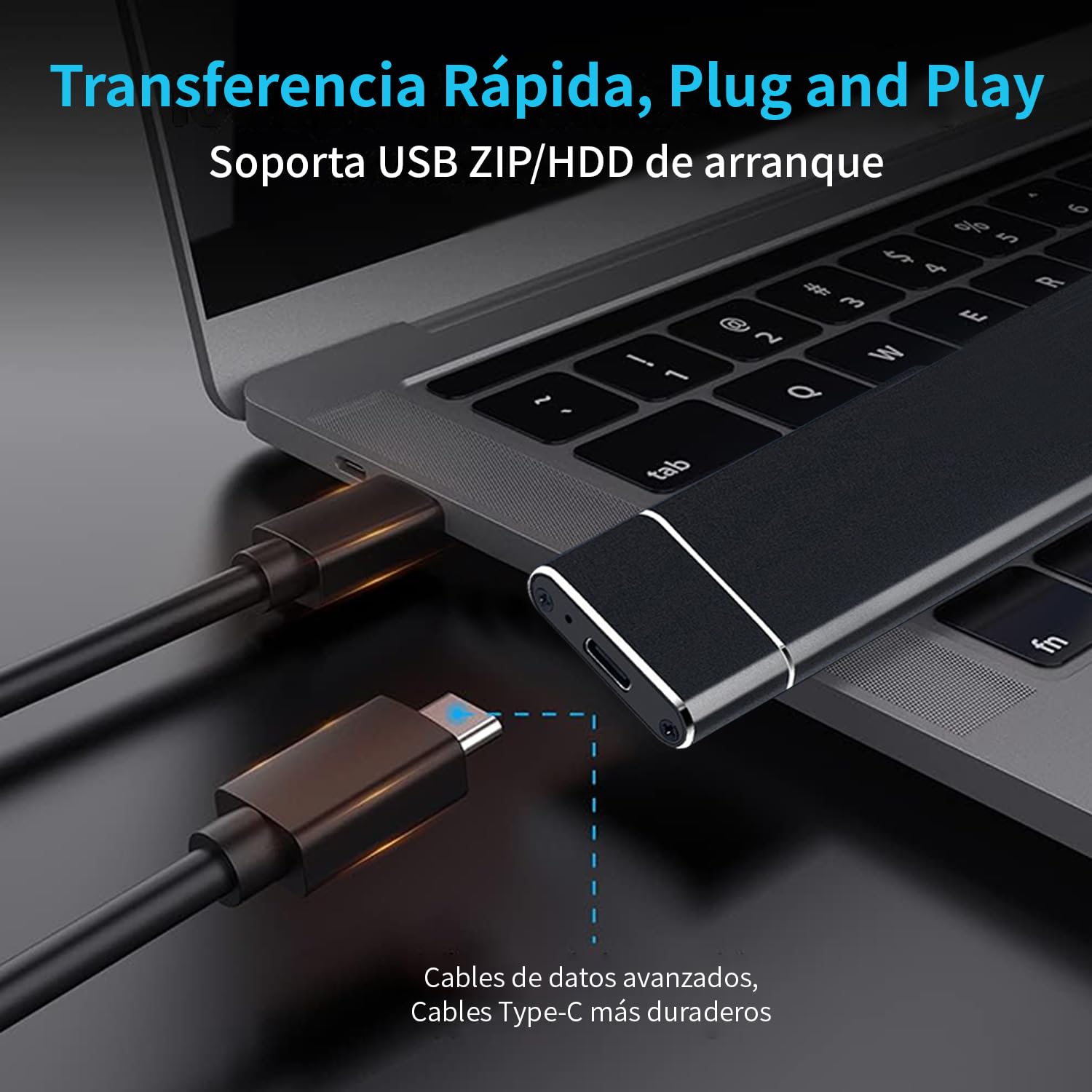 NOVAKA Disco Duro Externo SSD de 4TB con USB 3.0, Ultra Delgadode Gran Capacidad, Alta Velocidad de Almacenamiento de Datos, Compatible con Portátil, Mac y PC