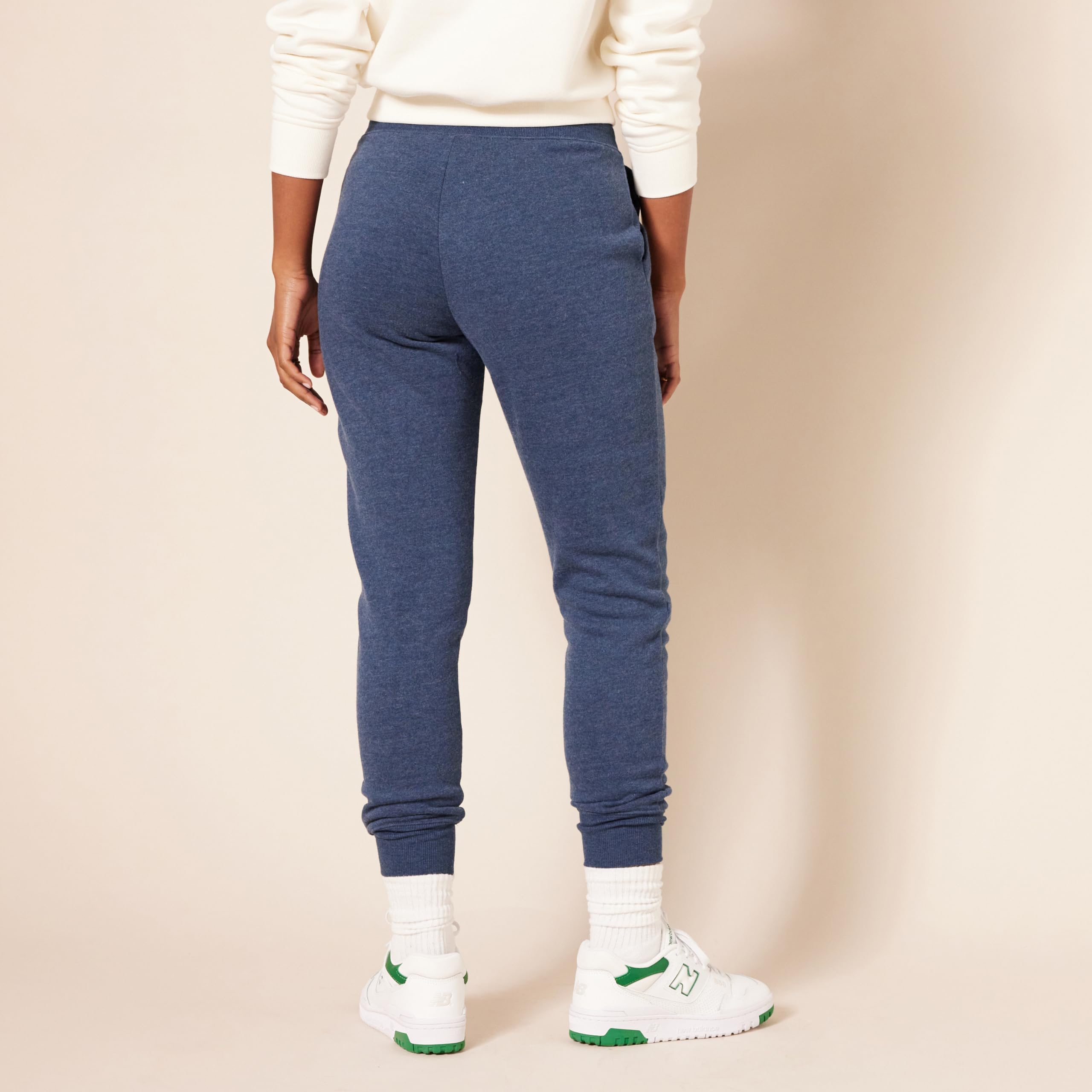 Amazon Essentials - Pantalón deportivo de forro polar de rizo francés para mujer (disponible en tallas grandes), azul marino jaspeado, talla G