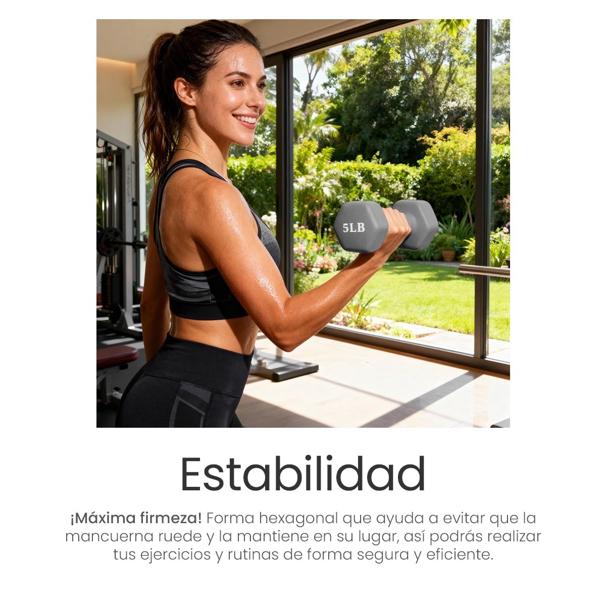 Raganet, Set de Mancuernas de 6 Piezas con Base, Pesos de 8, 5 y 3 Libras, Color Gris Elegante, Ideal para Entrenamiento en Casa y Gimnasio