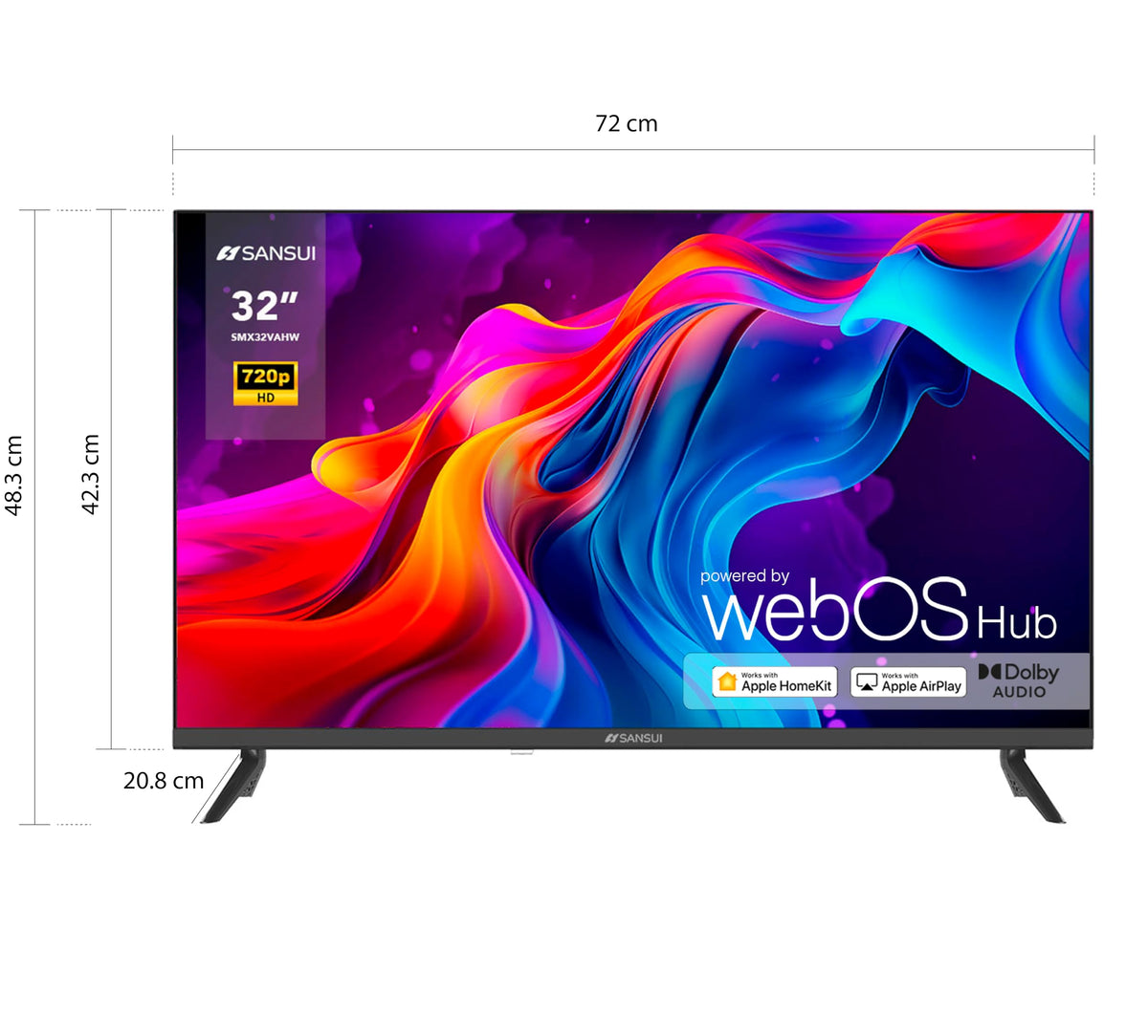 SANSUI SMX32VAHW TV 32" HD Smart TV, WiFi Sistema Operativo WebOS Series 2024 (32" HD)
