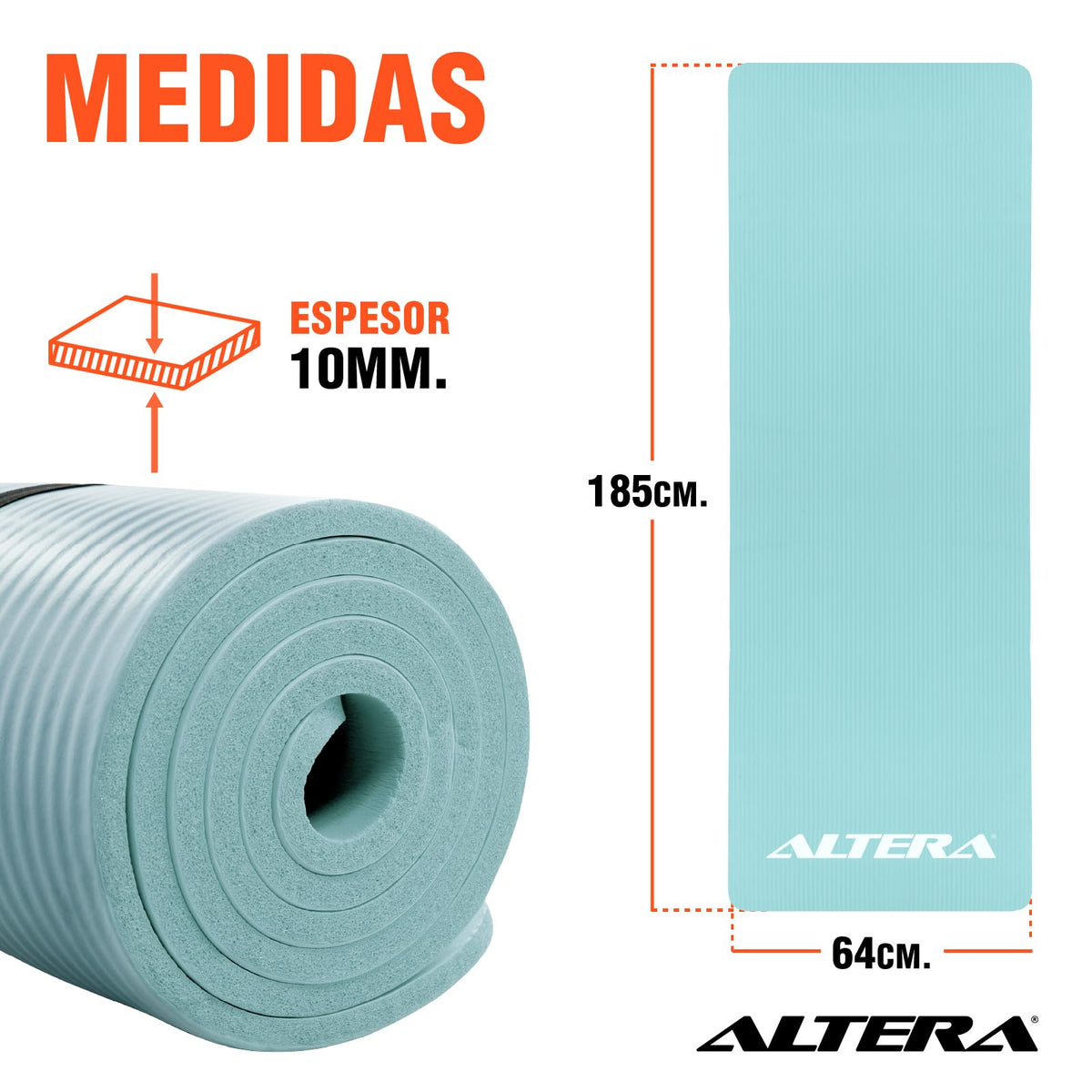 Tapete de Yoga y Pilates Fitness con Correa, Esterilla de Pilates, Pilates Fitness con Correa Transportadora, Antideslizante y Resistente al agua, Ideal para Gimnasio, Ejercicio en Casa, Deporte, Colchoneta, Gimnasia.