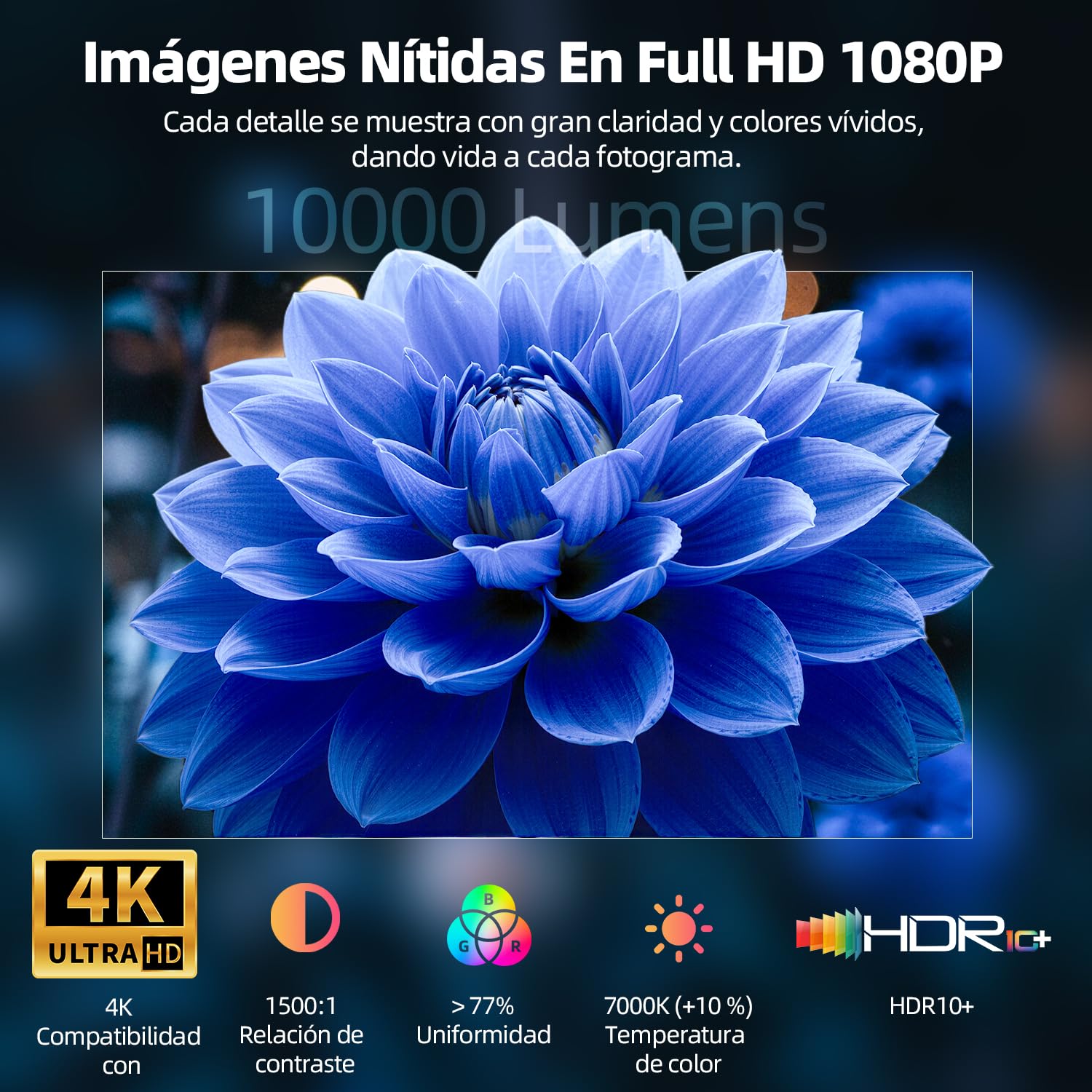 Bettdow Compatible Netflix Licencia Mini Proyector con WiFi y Bluetooth 5.2,Android 13 Proyector Portátil 1080P con Soporte 4K,Auto Keystone,Control Vocal,Netflix/Youtube/Prime Video/D+ Integrado