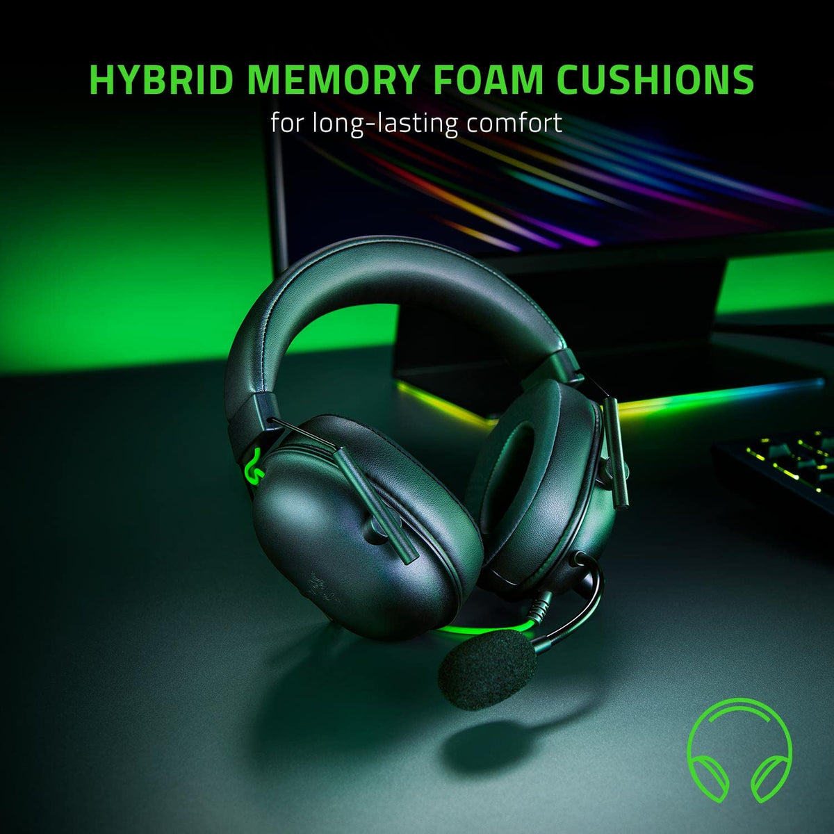 Razer BlackShark V2 X Auriculares para juegos con cable USB Esports: sonido envolvente 7.1,micrófono con cancelación de ruido, color negro (Reacondicionado)