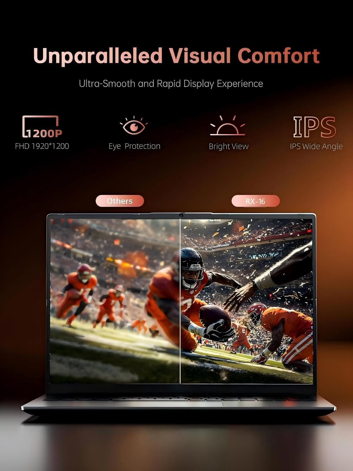 Laptop Gamer 16" 16:10,Ryzen 7 H255 (Zen 4) hasta 4.9GHz, Radeon 780M Gráficos, 24GB DDR5 RAM 512GB SSD Extensiones 4TB, WiFi 6, USB-C, Teclado Español Retroiluminado, Carcasa de Metal,Win11Pro Laptop