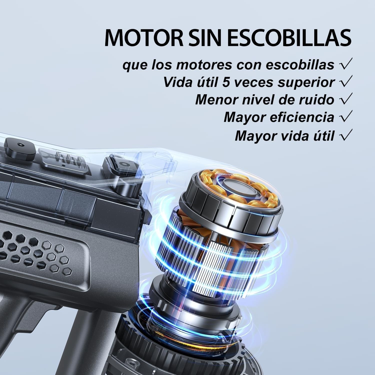 Greenote Aspiradora Inalambrica, 22000 Pa Aspiradora de Mano 4 en 1, 200 W Aspiradoras Potentes con LED, Vacuum Cleaner de Función de Autoportante,Cepillo para Suelos Duros/Pelos de Mascotas
