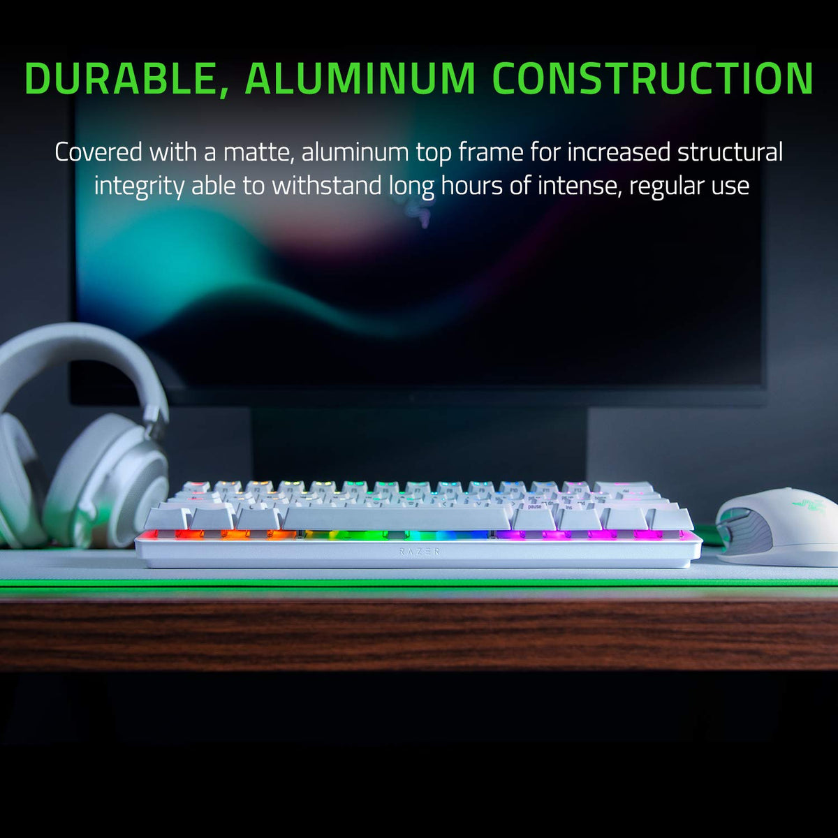 Razer Huntsman Mini 60% Teclado- Memoria integrada - Blanco Mercury (Reacondicionado)