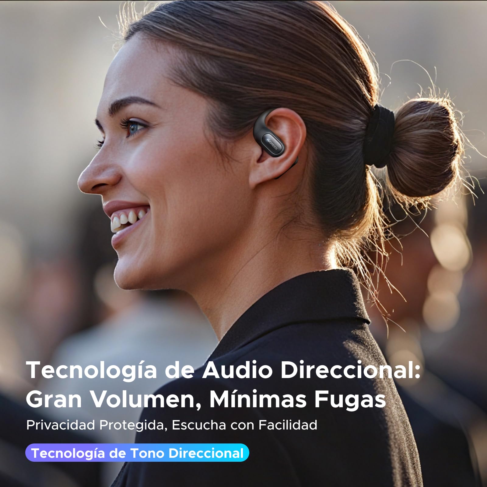 UGREEN Audífonos Open Ear con ANC Cancelación Adaptativa 32H 4 Micrófono IA