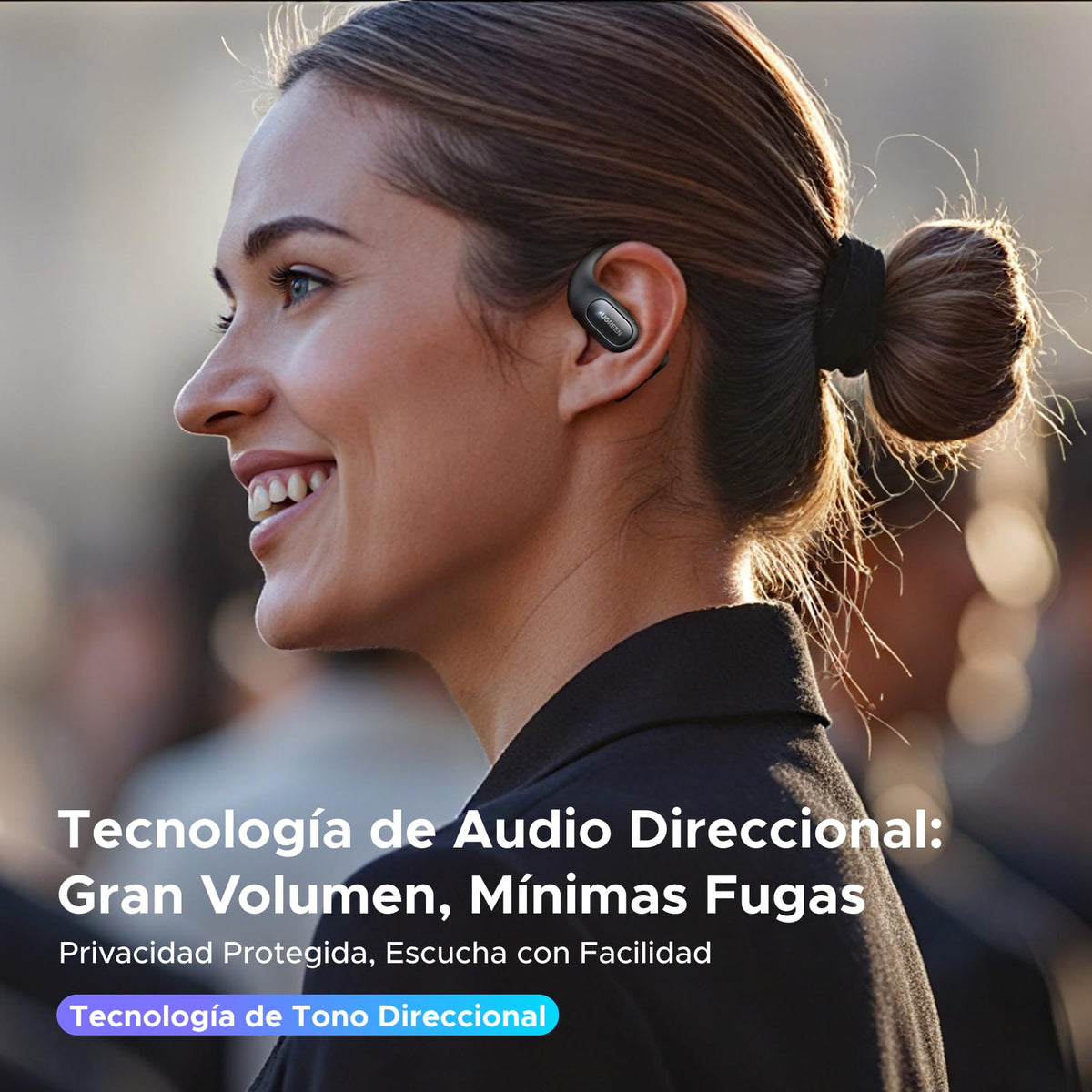 UGREEN Audífonos Open Ear con ANC Cancelación Adaptativa 32H 4 Micrófono IA