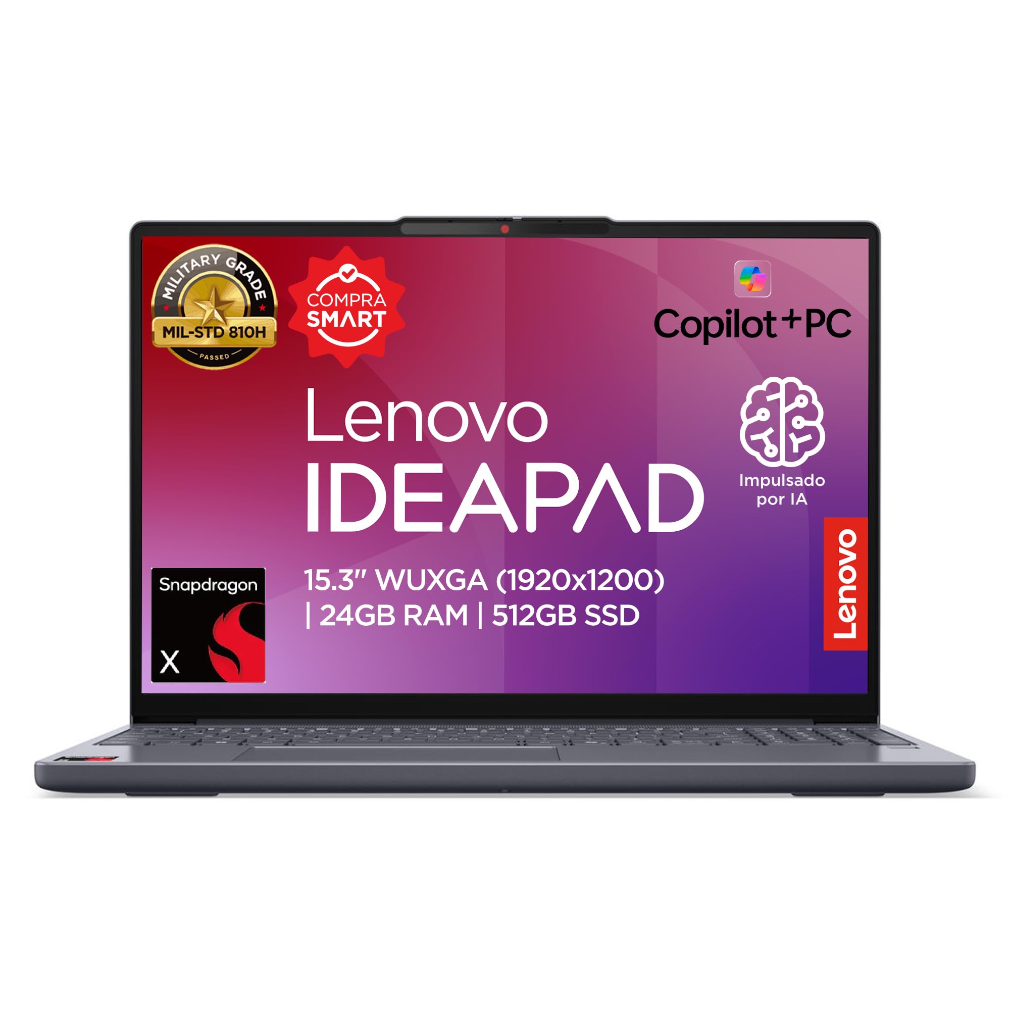 Laptop Lenovo Ideapad Slim 3 15Q8X10| 15.3" Snapdragon X| 24GB RAM 512GB SSD| Copilot+ PC