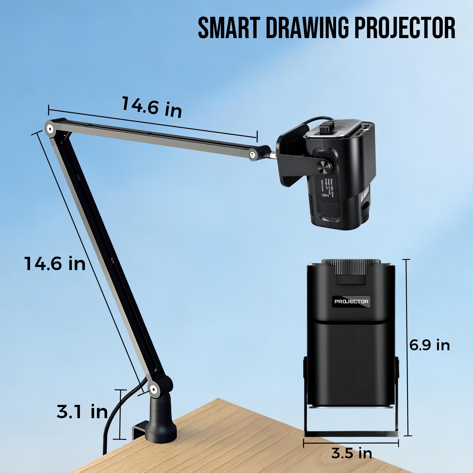 HI-REEKE Proyector de Arte para Trazado, Proyector de Dibujo Inteligente de Bocetos de Arte en Pared y Lienzo para Artistas