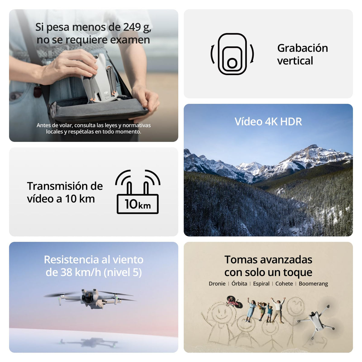 DJI Mini 3 Pack Vuela Más Plus, Dron Mini con cámara Ligero y Plegable con vídeo 4K HDR, 51 min de Tiempo de Vuelo, Grabación Vertical y Funciones Inteligentes, negro, M16313