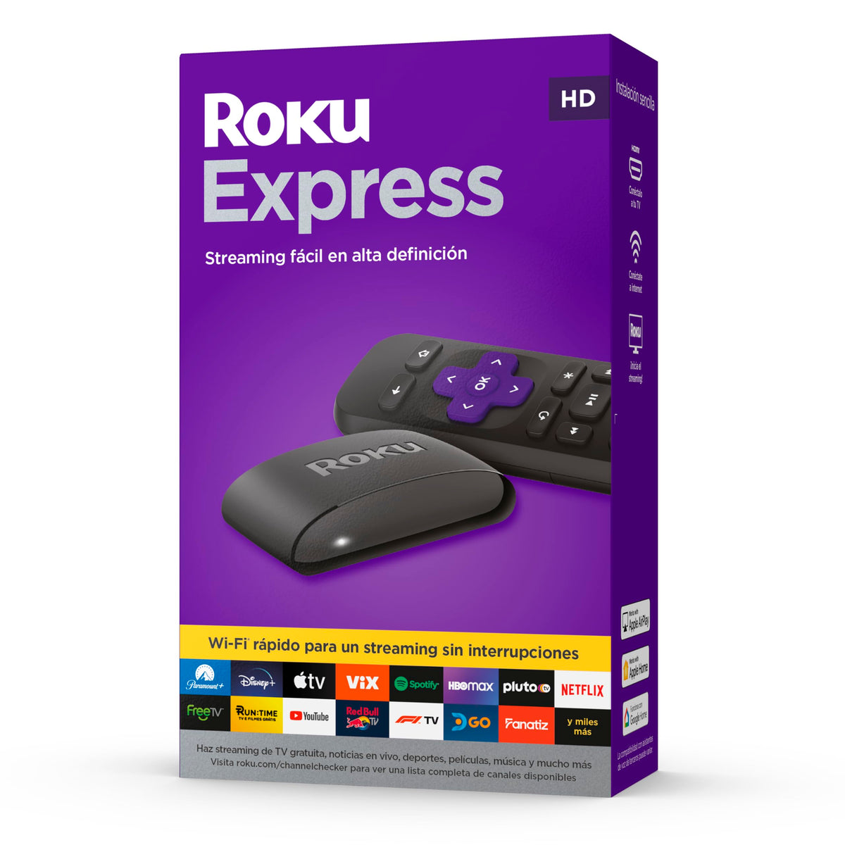 Roku Express Dispositivo de Streaming HD/Compatible con Alexa, Siri y Google | con Garantía de 12 Meses en México
