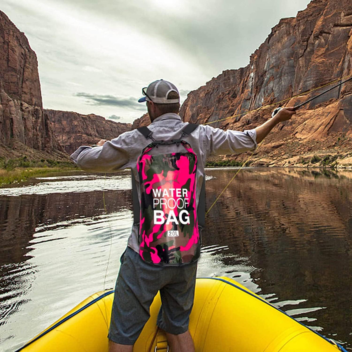 Bolsa Impermeable,Dry Bag 10l 20l 30l con Correa de Hombro Ajustable,Bolsa Estanca Impermeable para Kayak,Rafting,Natación, mochila impermeable para senderismo y deportes acuáticos. (Rosa roja, 10L)