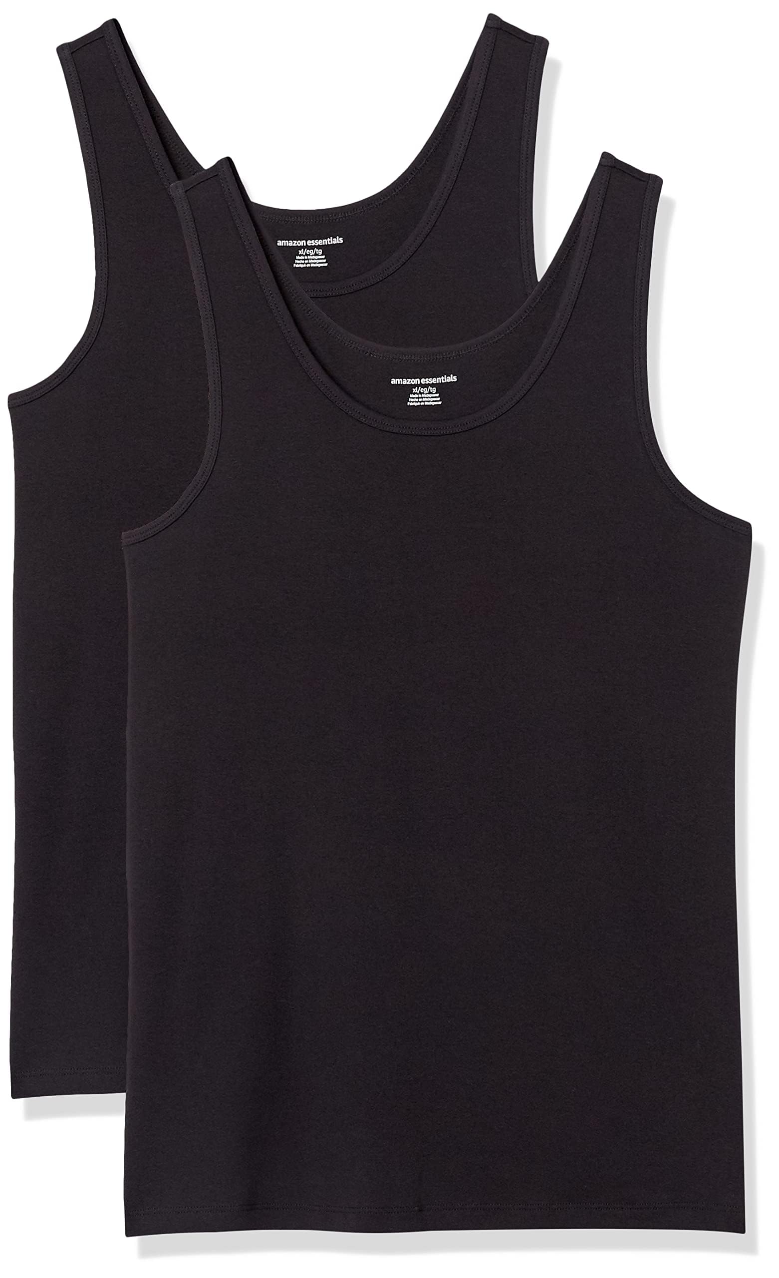 Amazon Essentials - Camiseta sin mangas ajustada para mujer, paquete de 2, color negro, talla G