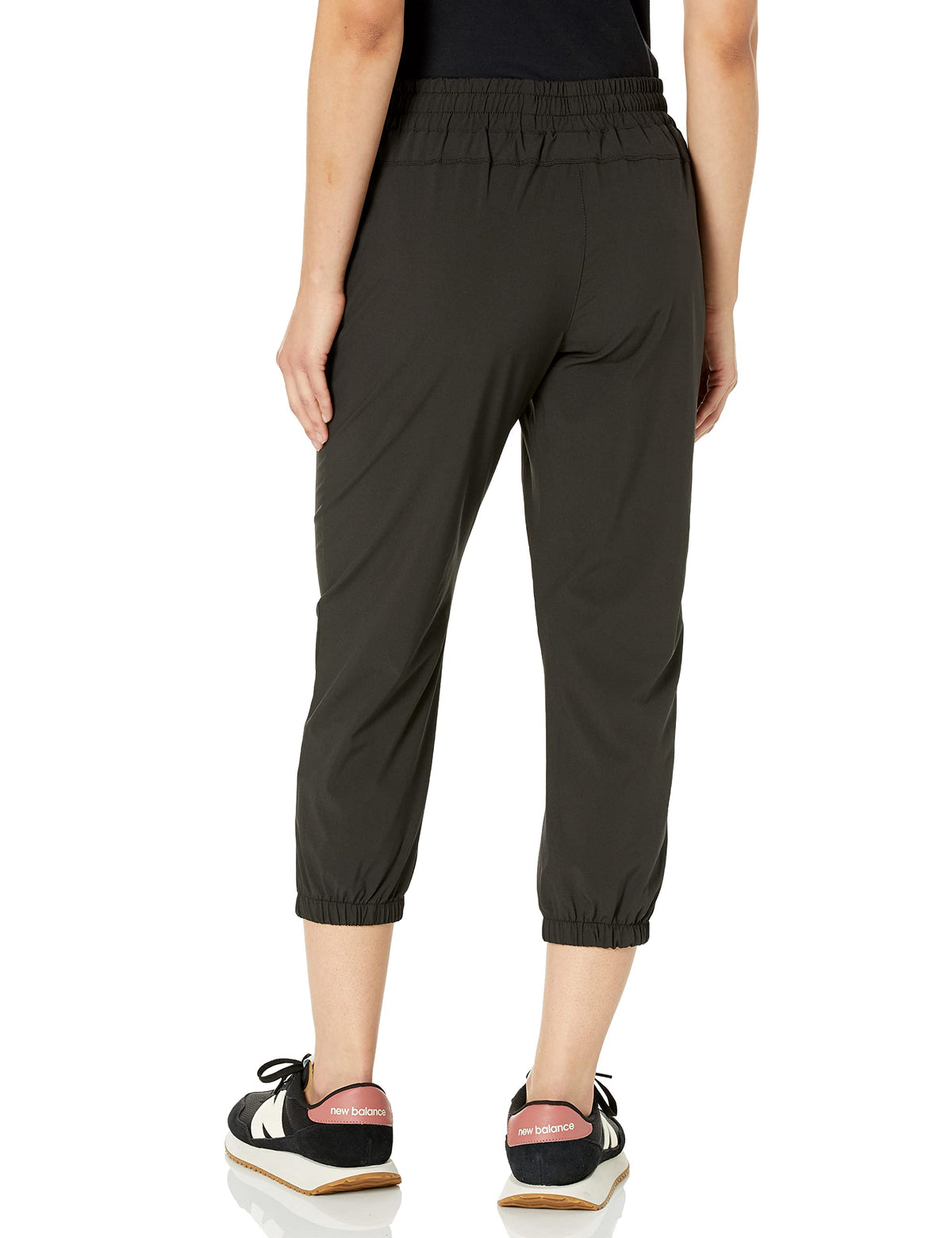 Amazon Essentials - Pantalón deportivo elástico para mujer, color negro, talla G