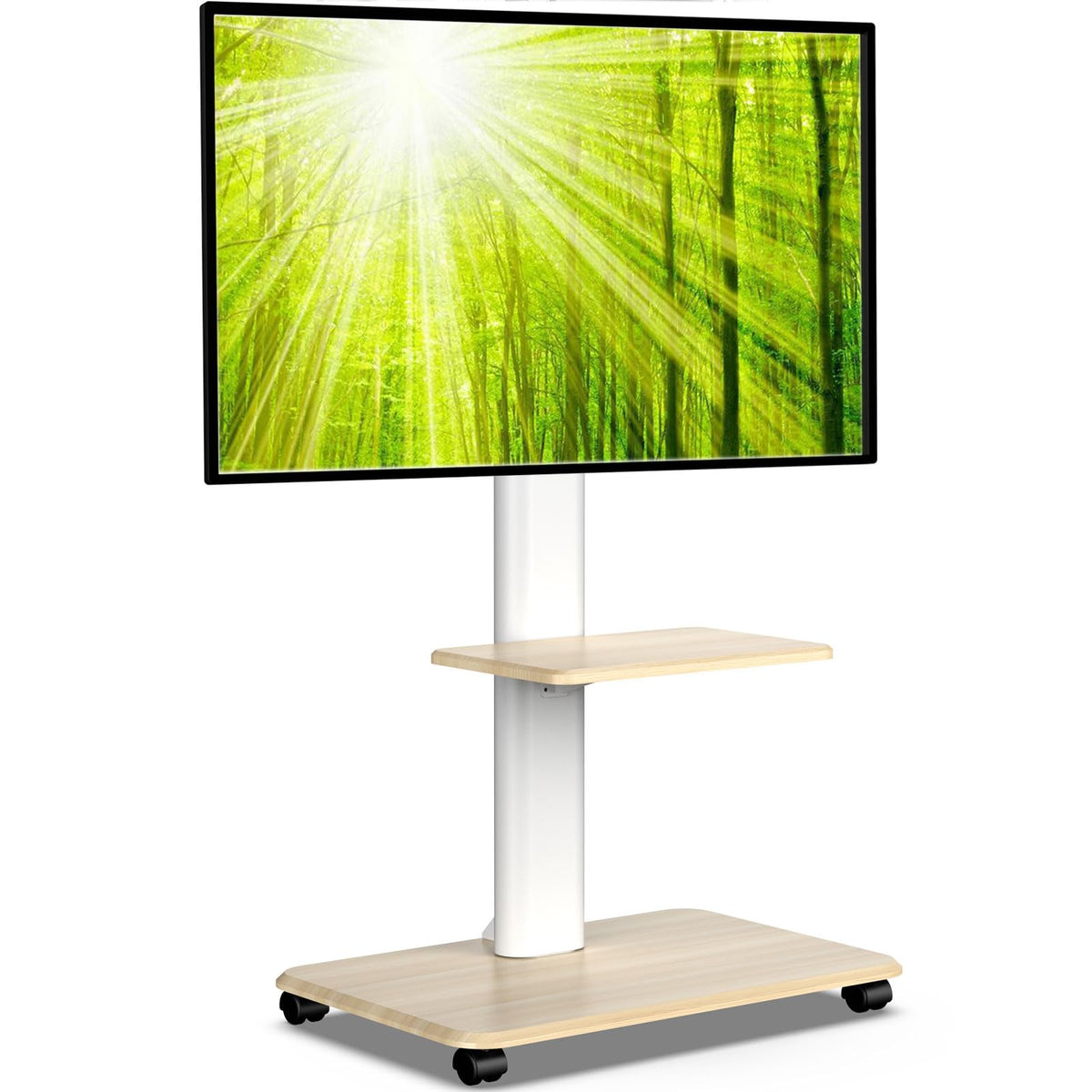 JXMTSPW Soporte para TV con Ruedas Móvil para 32~70 Pulgadas,Soporta hasta 40 KG, MAX VESA 600x400mm,Base para Pantalla Movil Ajustable en Altura Suelo con Bandeja,Carro TV Portátil