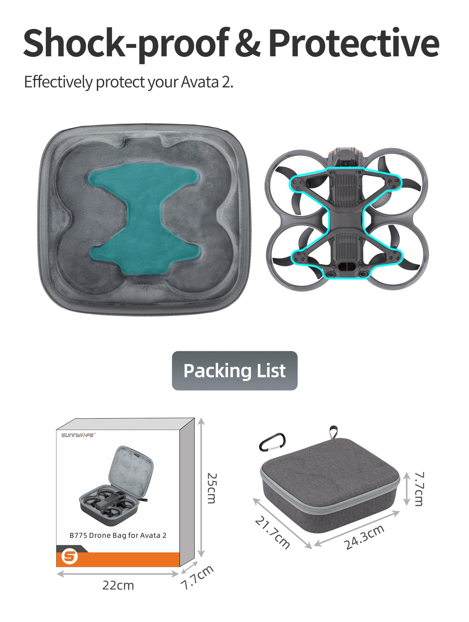 Funda de transporte para DJI Avata 2 Drone Accesorios para DJI Goggles 3 para RC Motion 3 para DJI FPV Control remoto 3, bolsa de almacenamiento a prueba de golpes, funda rígida bolsa de viaje, para