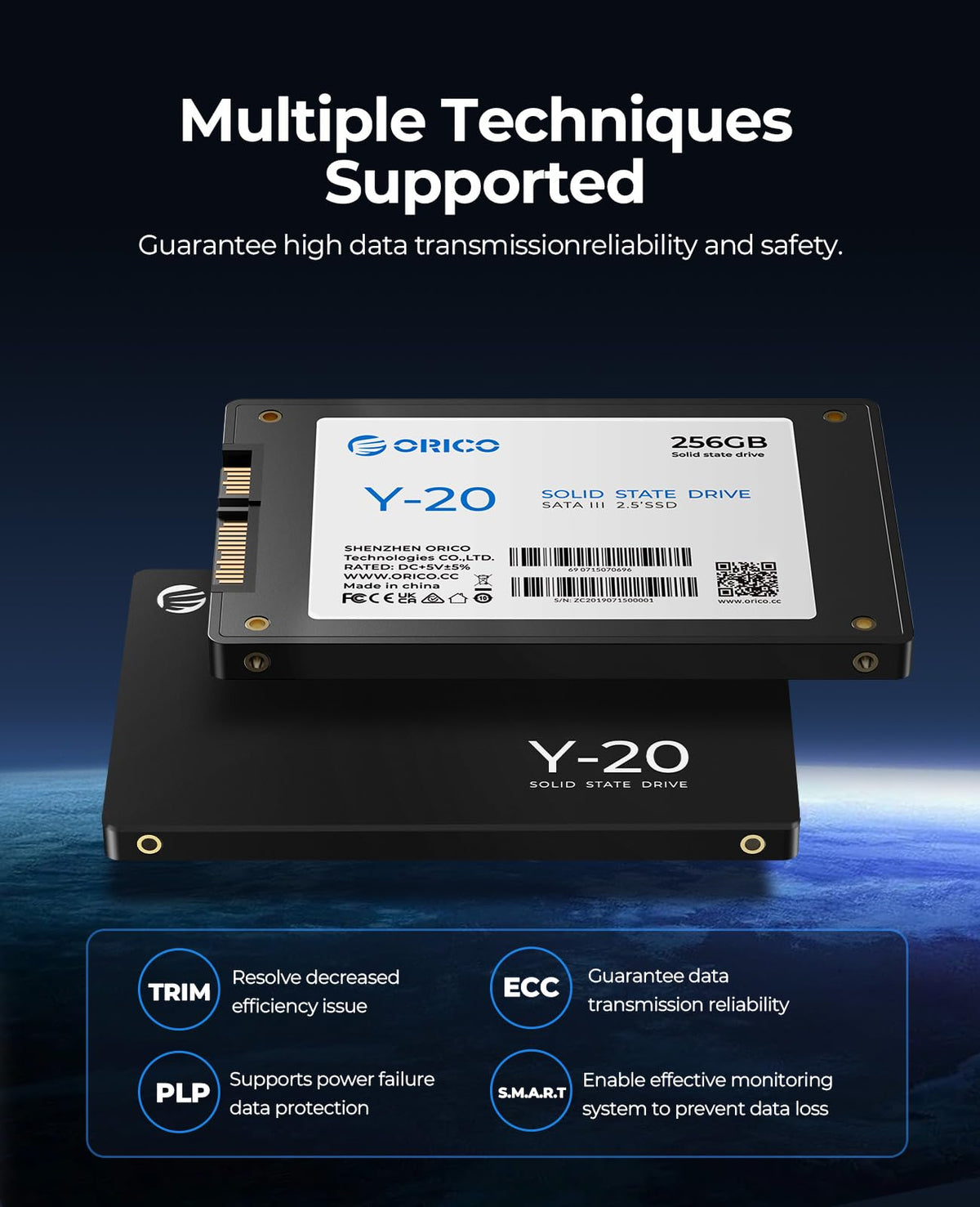 ORICO SATA SSD Unidad interna de estado sólido de 512 GB de 6.35 cm, velocidad de lectura de hasta 500 MB/s, SATA III de 6 Gbps para computadora de escritorio y laptop NAS, unidad externa de hacer en