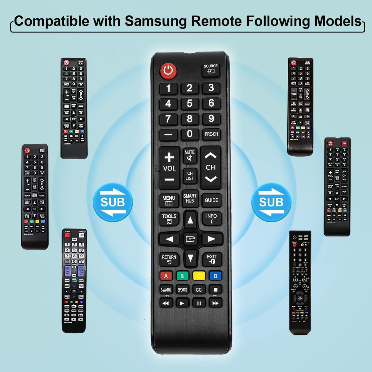 TOPOST Control Remoto Compatible con Samsung Smart TV BN59-01199F (Baterias no incluida)