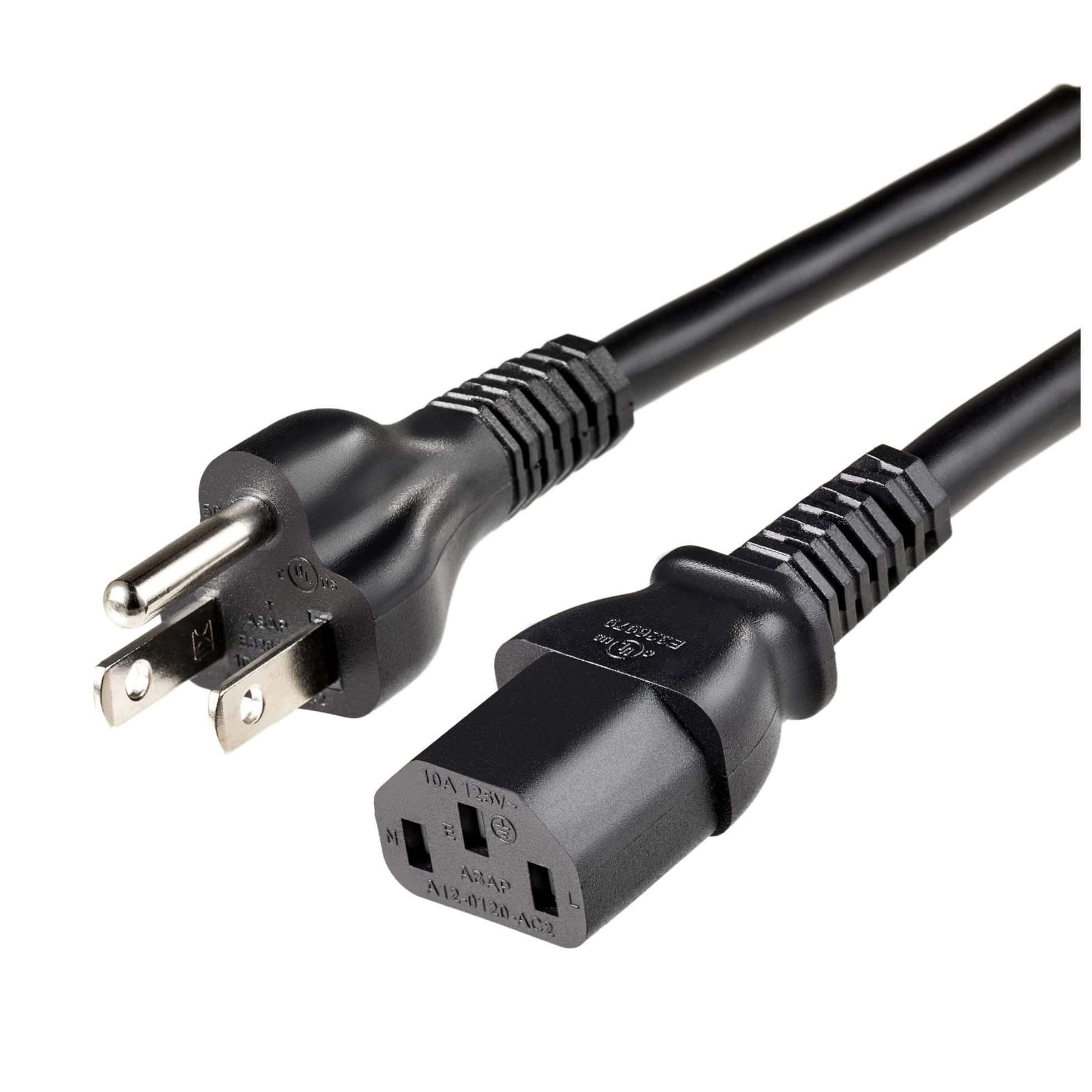 Amazon Basics - Cable de alimentación de repuesto para monitor de computadora, 12 pies, color negro