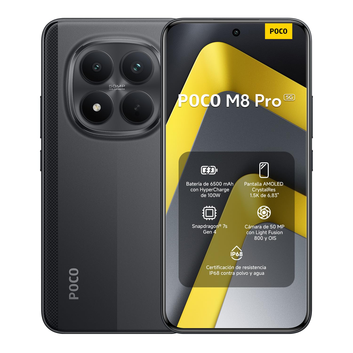 XIAOMI Poco M8 Pro 5G Celular 8G RAM+256G ROM Negro Cámara de 50MP