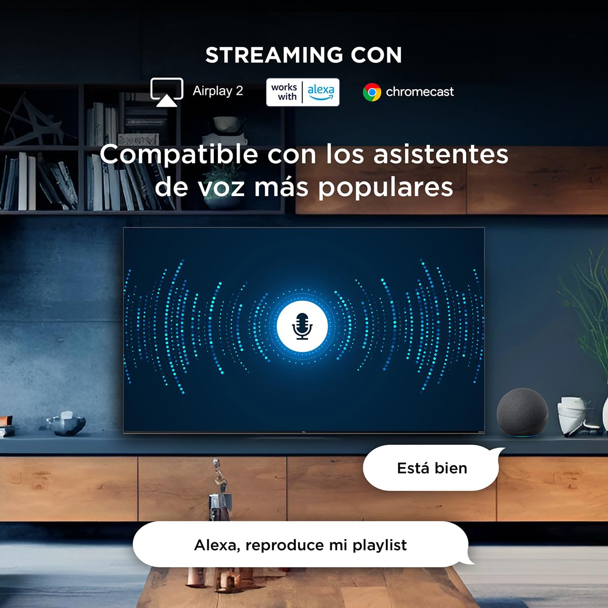 TCL Smart TV Pantalla 65" Google TV QLED 4K HDR 10 250 NITS 60 Hz Dolby Audio Digital Compatible con Alexa Negro, Mod. 65Q651G