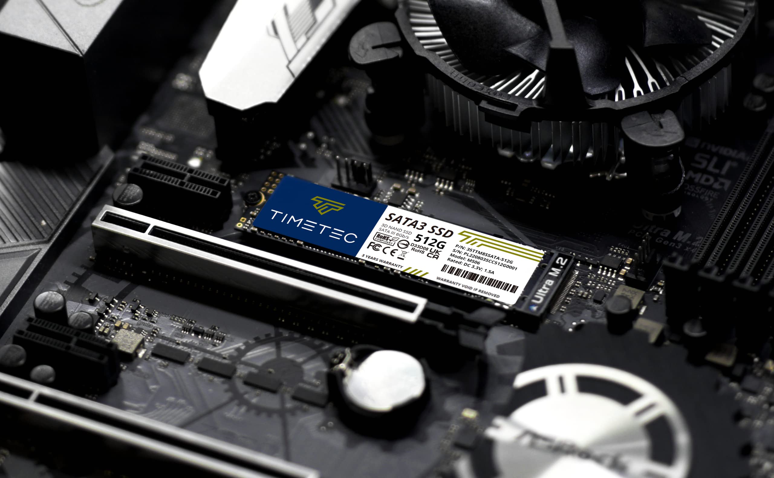 Timetec 512GB Unidad de Estado sólido Interna SSD 3D NAND TLC SATA III 6Gb/s M.2 2280 NGFF 256TBW Lectura 550MB/s SLC Cache Performance Boost para PC computadora portátil y de Escritorio (512GB)