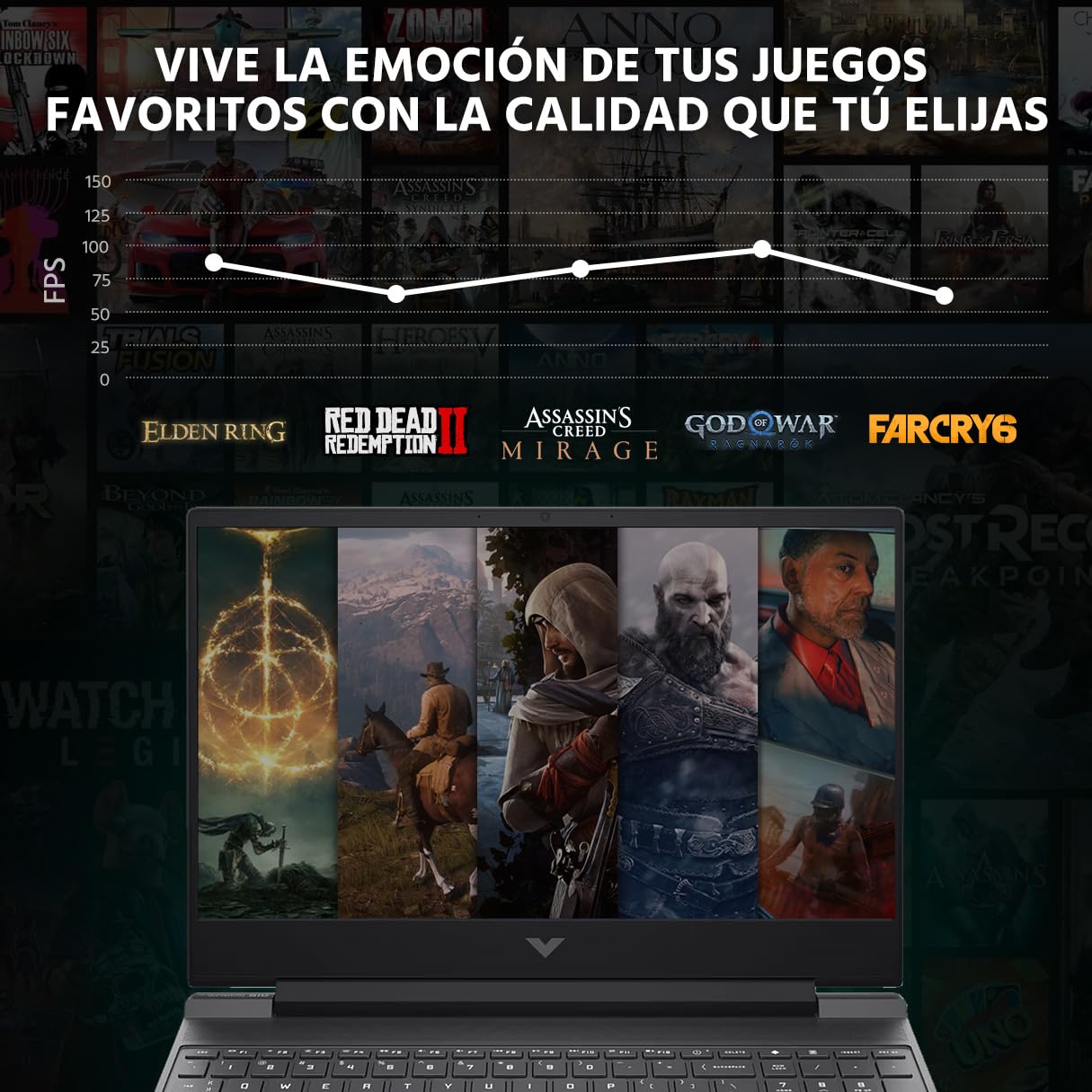 HP Laptop Gamer Victus NVIDIA GeForce RTX 4050 Intel Core i5 13420H 16GB 512GB SSD 15.6" Full HD 144Hz W11 Teclado Ingles Gaming Estable en Calidad Media