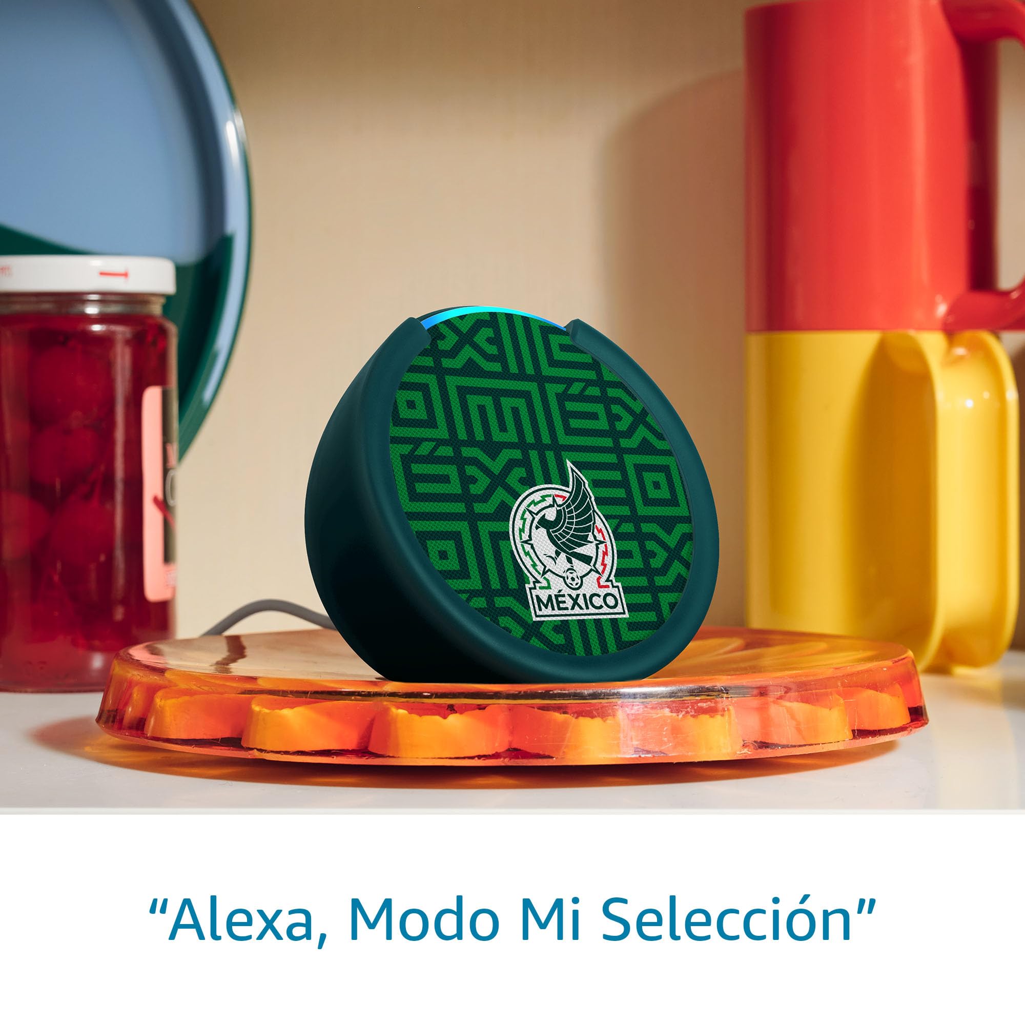 Echo Pop de edición limitada con licencia oficial de la Selección Nacional de México (modelo más reciente): incluye Acceso Anticipado de Alexa+