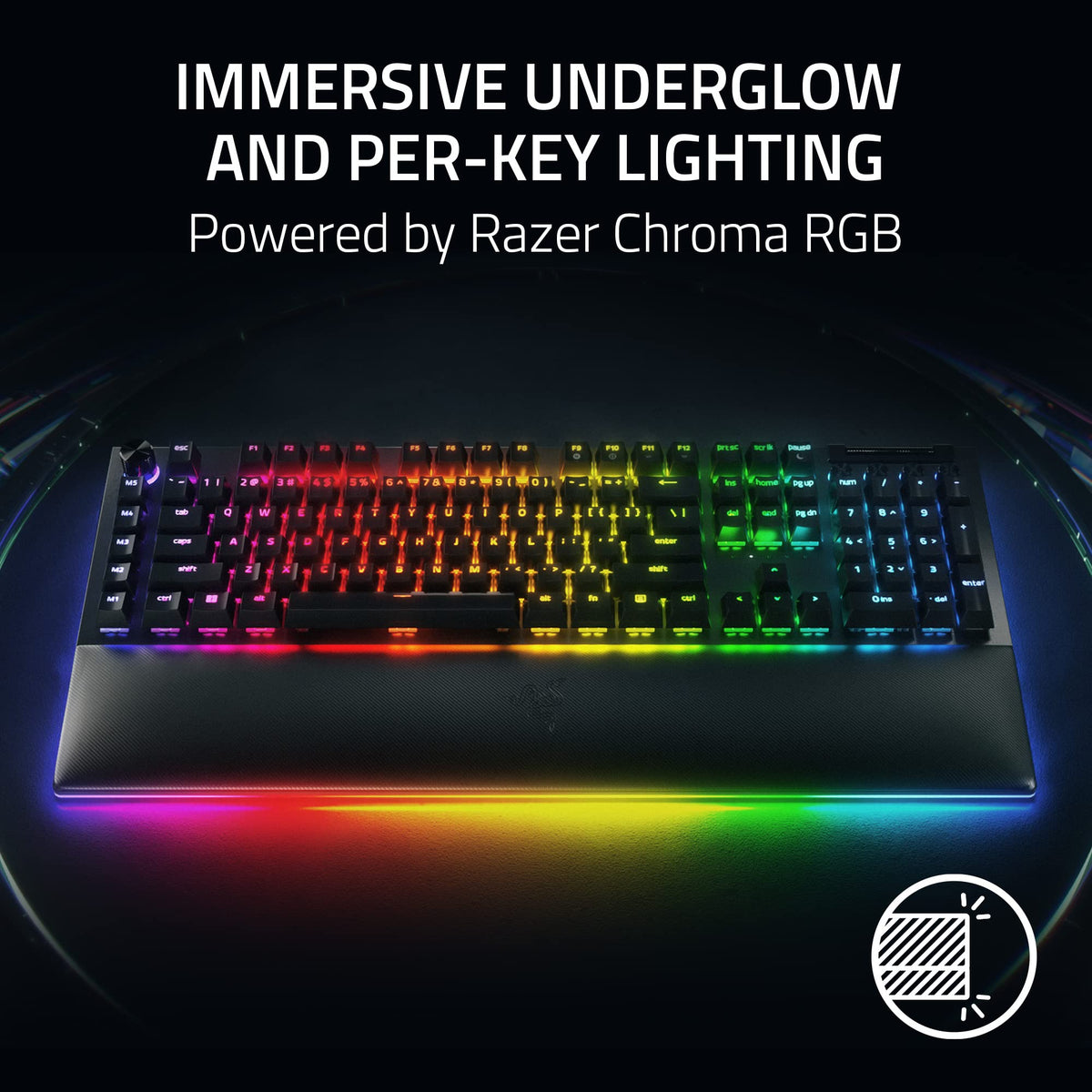 Razer BlackWidow V4 Pro Teclado para juegos con cable: interruptores amarillos, lineales y silenciosos, Chroma RGB - Negro (reacondicionado)