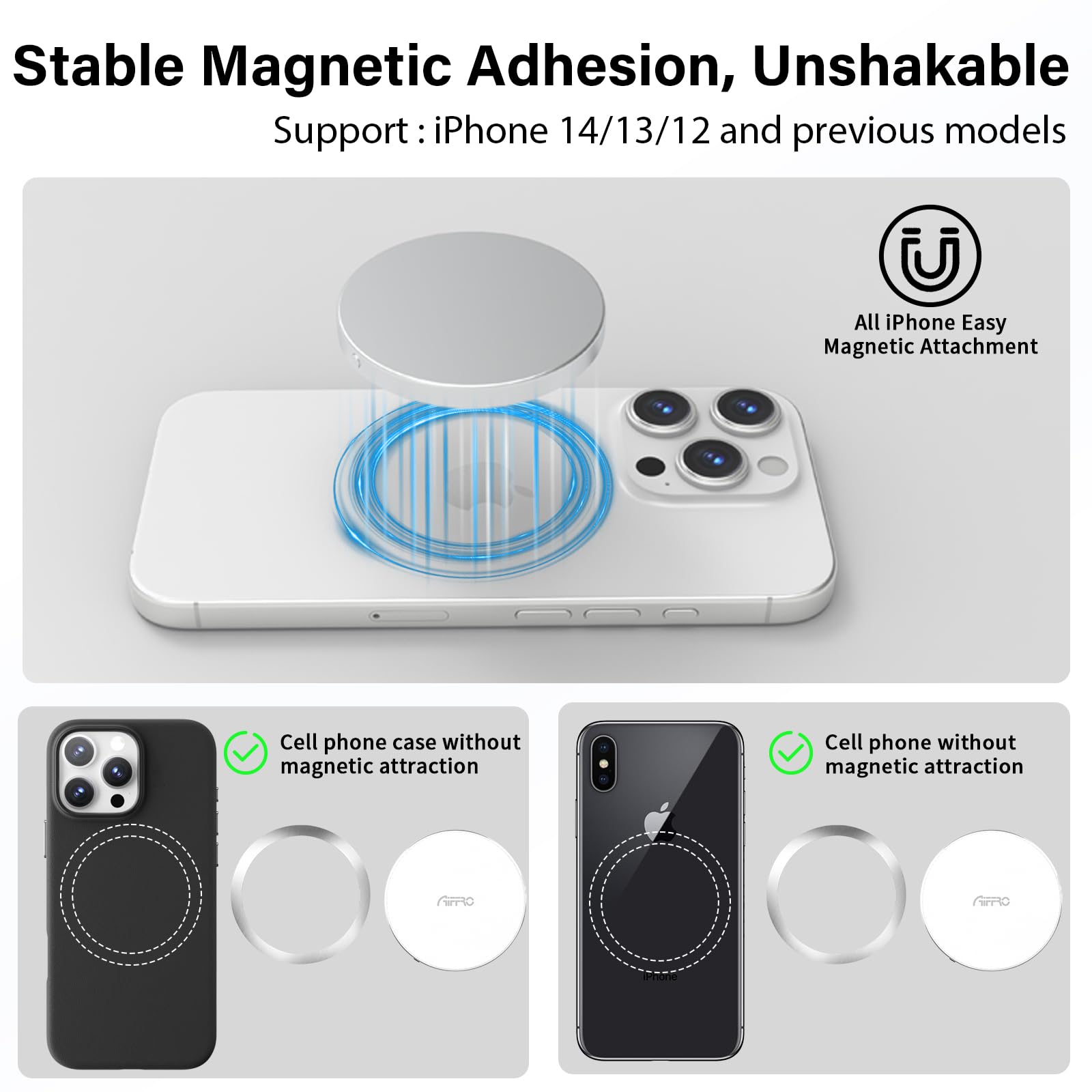 Aiffro P10 Plus Unidad magnética a USB portátil de Estado sólido,Cable para iPhone 14/13/12/11/X, Compatible con MagSafe, hasta 2000 MB/S