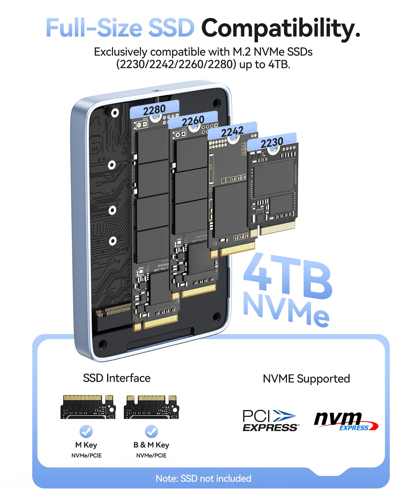 ORICO - Carcasa magnética M.2 NVMe SSD de 10 Gbps con base USB-C compatible con Phone 17/16/15 Pro/Max/Plus grabación ProRes ranura para tarjeta TF/SD PD 100W para 2230/2242/2260/2280 B+M M-Key sin