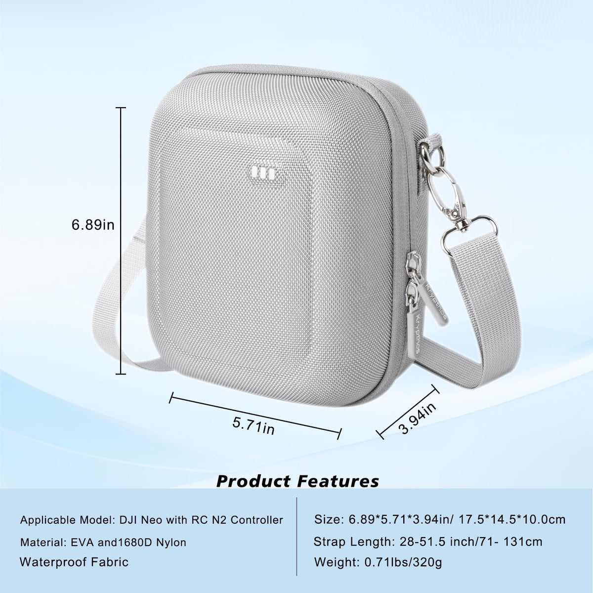 Krypthos - Funda de transporte para DJI Neo, bolsa de hombro portátil de viaje con correa elástica para arreglar DJI Neo Drone, adecuado para viajes y almacenamiento en el hogar, drone y sus