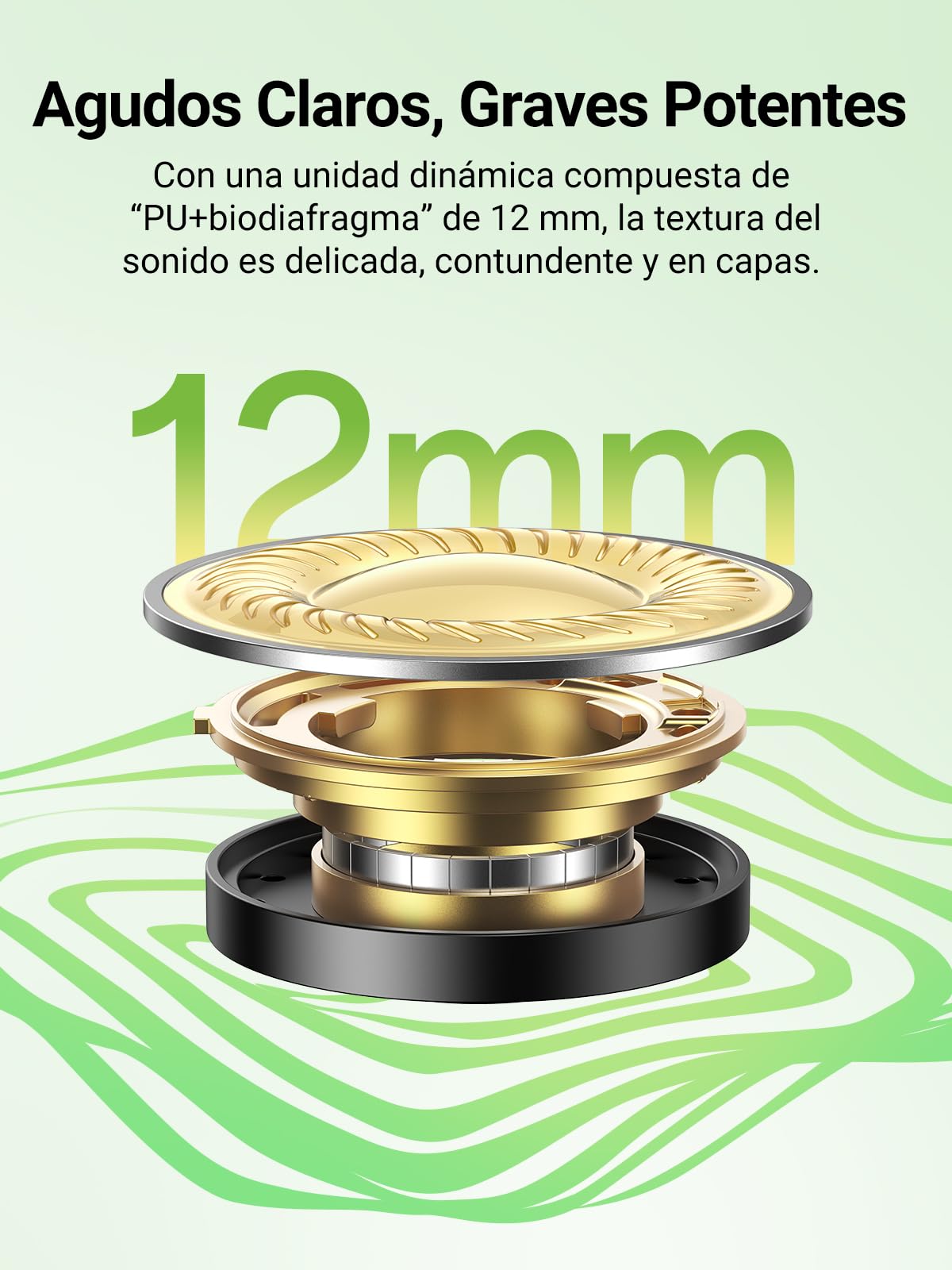 UGREEN Audífonos Inalámbricos Bluetooth 5.4, 12mm Diafragmas con ENC