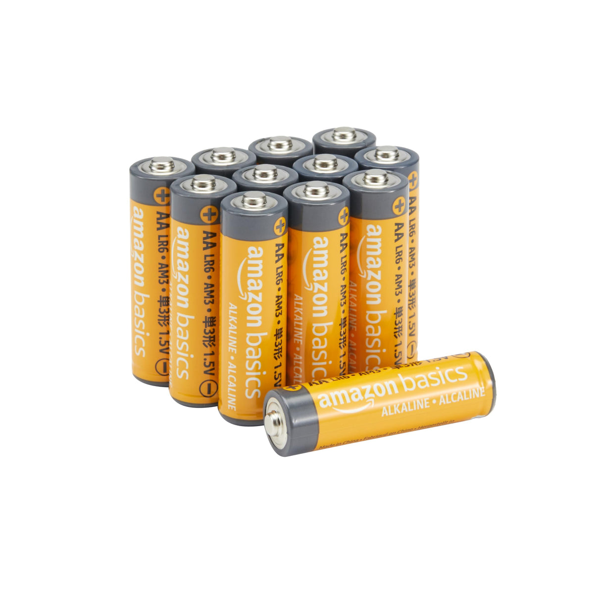 Amazon Basics Paquete de 12 pilas alcalinas AA de 1.5 voltios, energía de larga duración