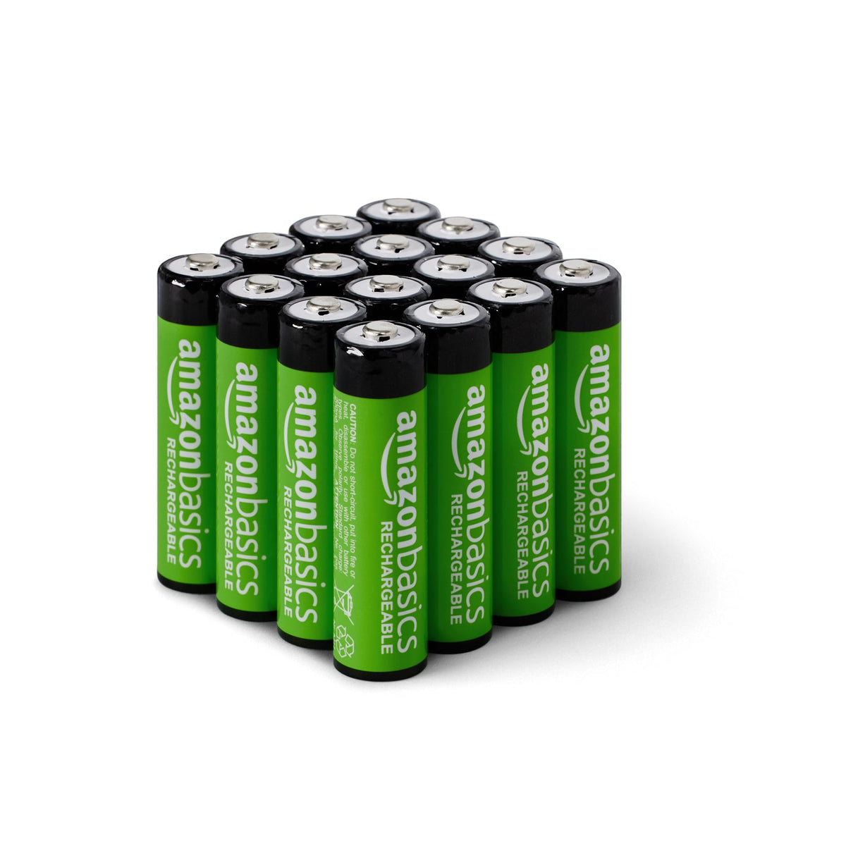 Amazon Basics - Paquete de 16 baterías recargables AA, recarga hasta 1000 x, capacidad estándar de 2000 mAh, precargadas